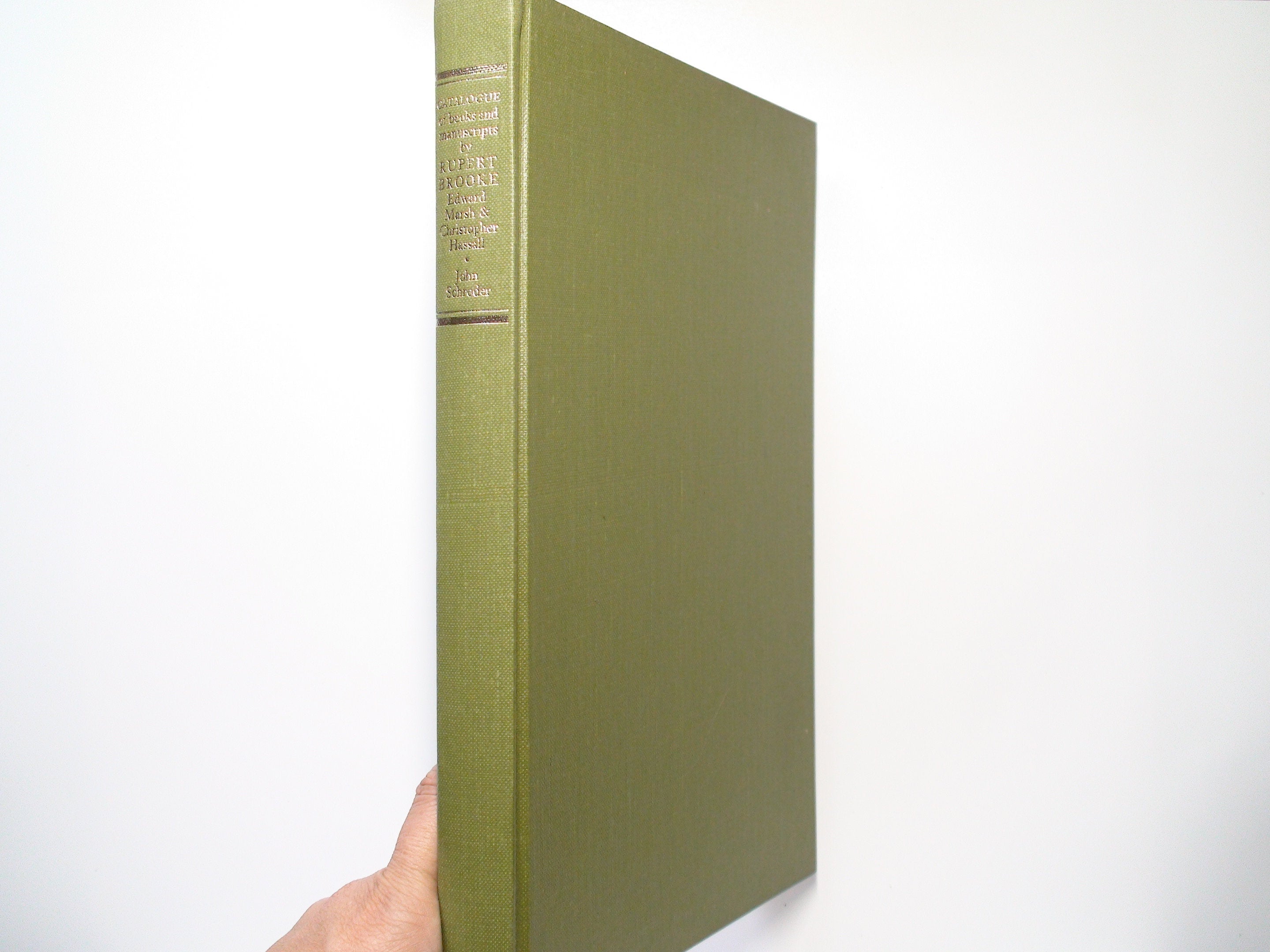 Catalogue of Books and Manuscripts by Rupert Brooke, John Schroder, 1st Ed, 1970