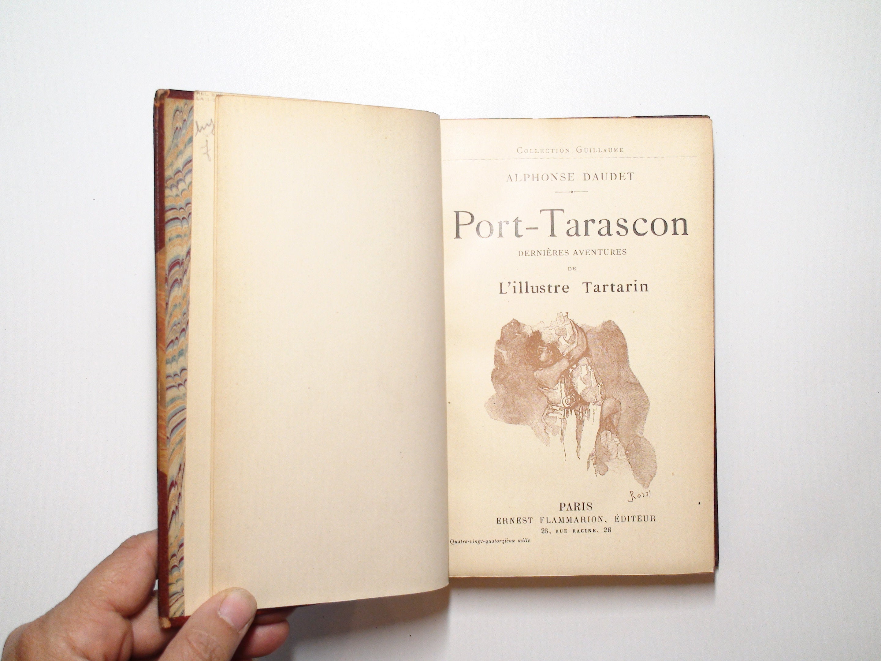 Port-Tarascon, Alphonse Daudet, Illustreated, French Language, Leather, c1920s
