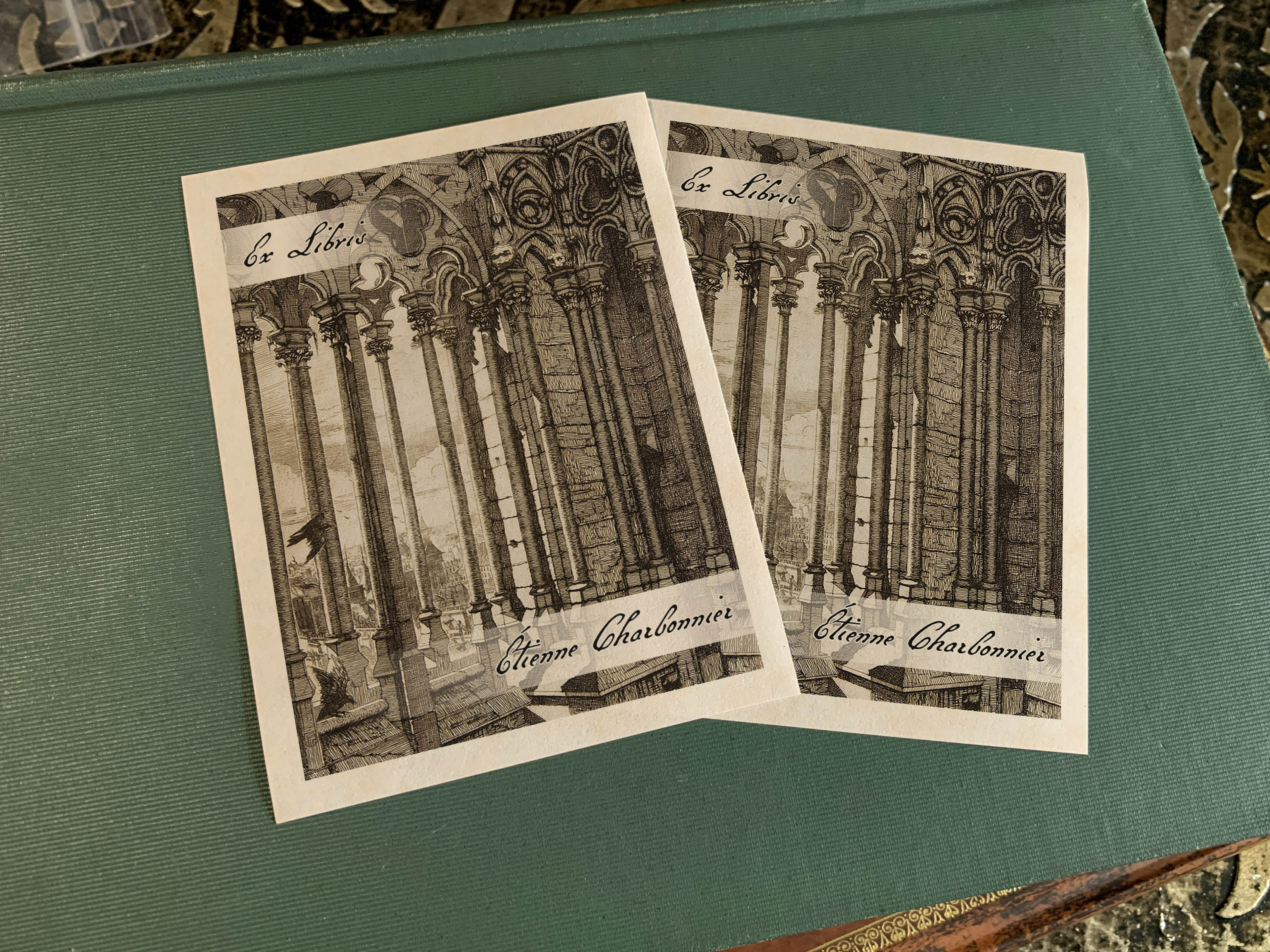 Notre Dame Gallery, Personalized Gothic Ex-Libris Bookplates, Crafted on Traditional Gummed Paper, 3in x 4in, Set of 30