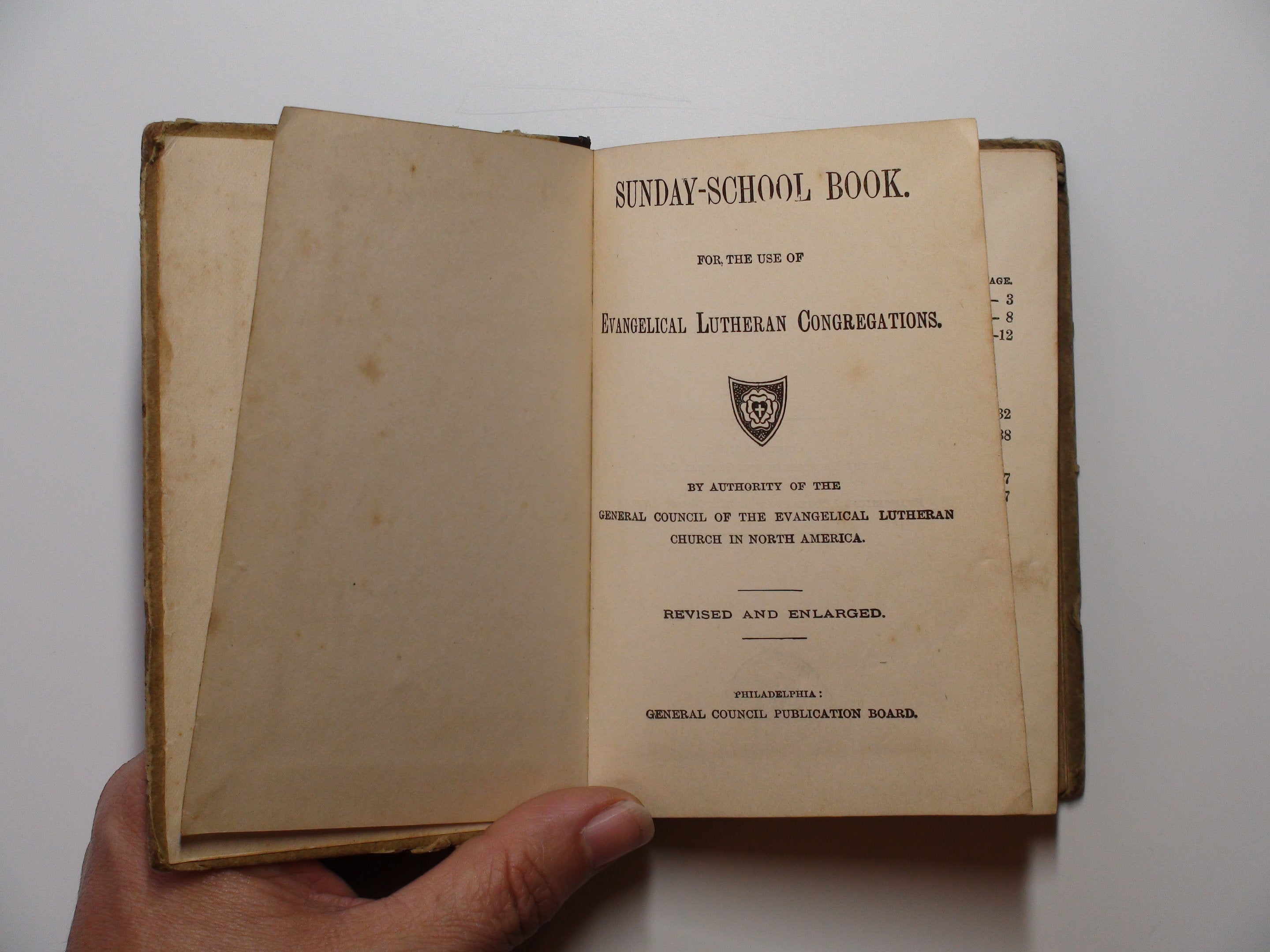 Sunday-School Book, Evangelical Lutheran Congregations, 1896