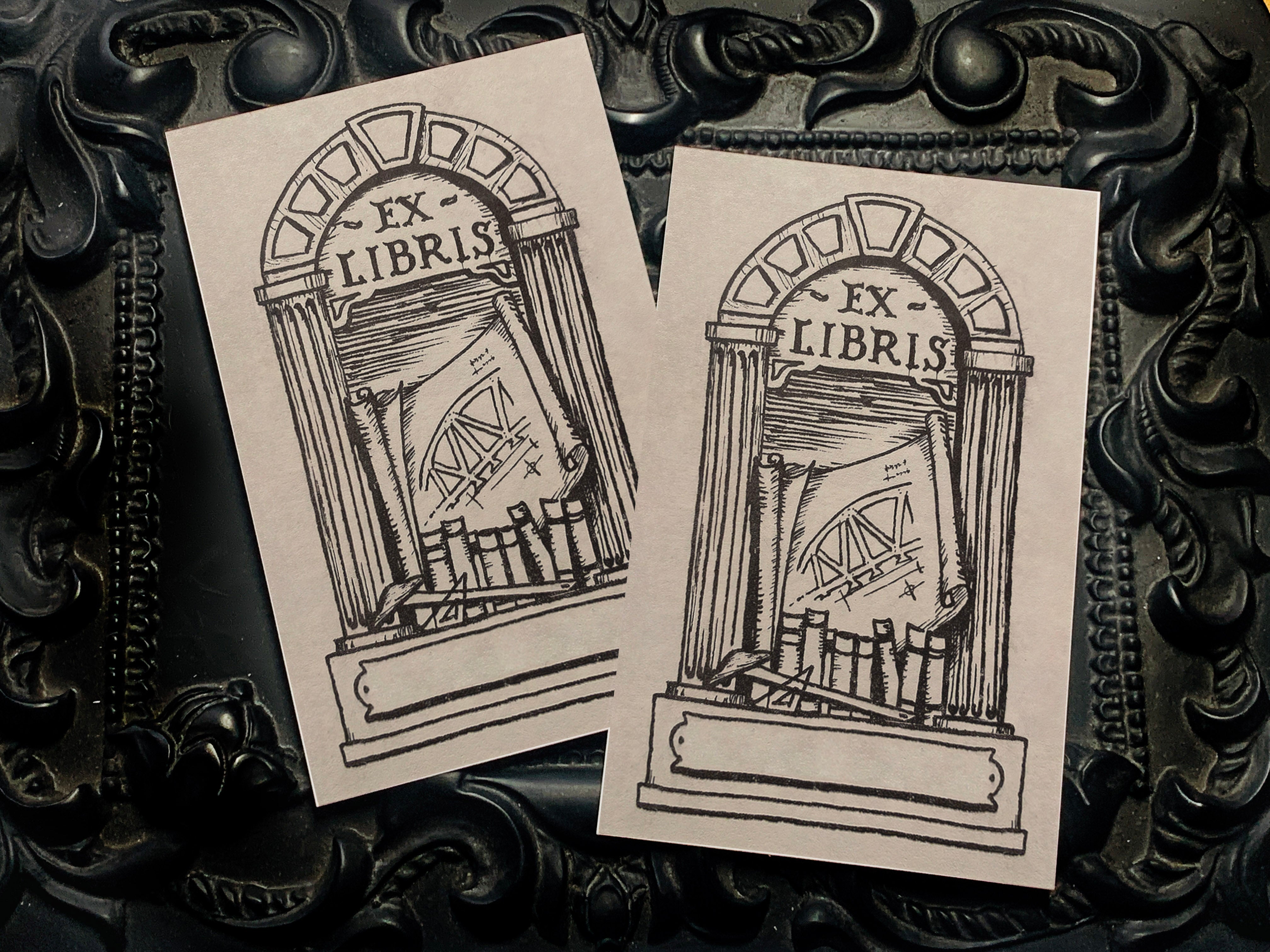Ex Libris Architectural Arch, Personalized Ex-Libris Bookplates, Crafted on Trad ...