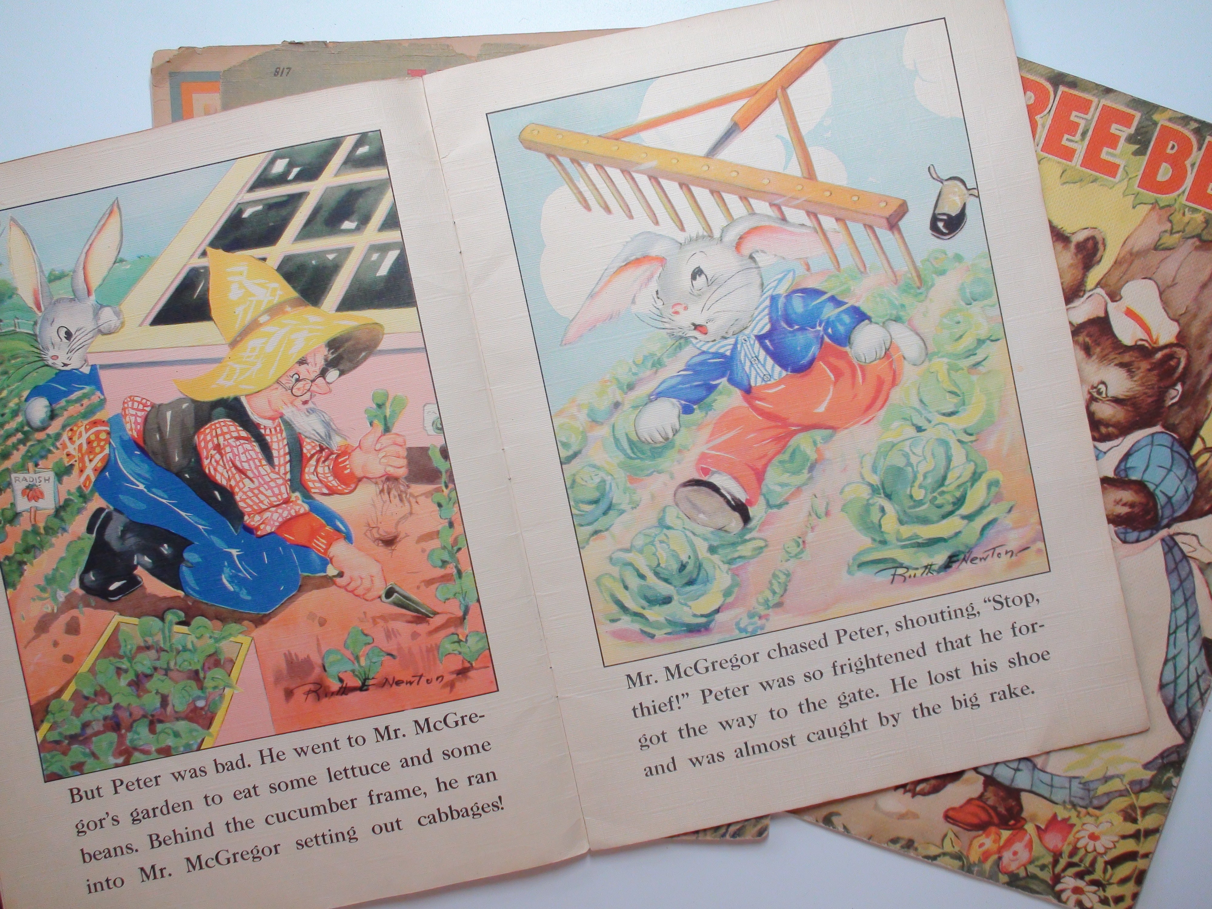Lot of 3 Children's Books, Red Riding Hood, Three Bears, Peter Rabbit, c1940s