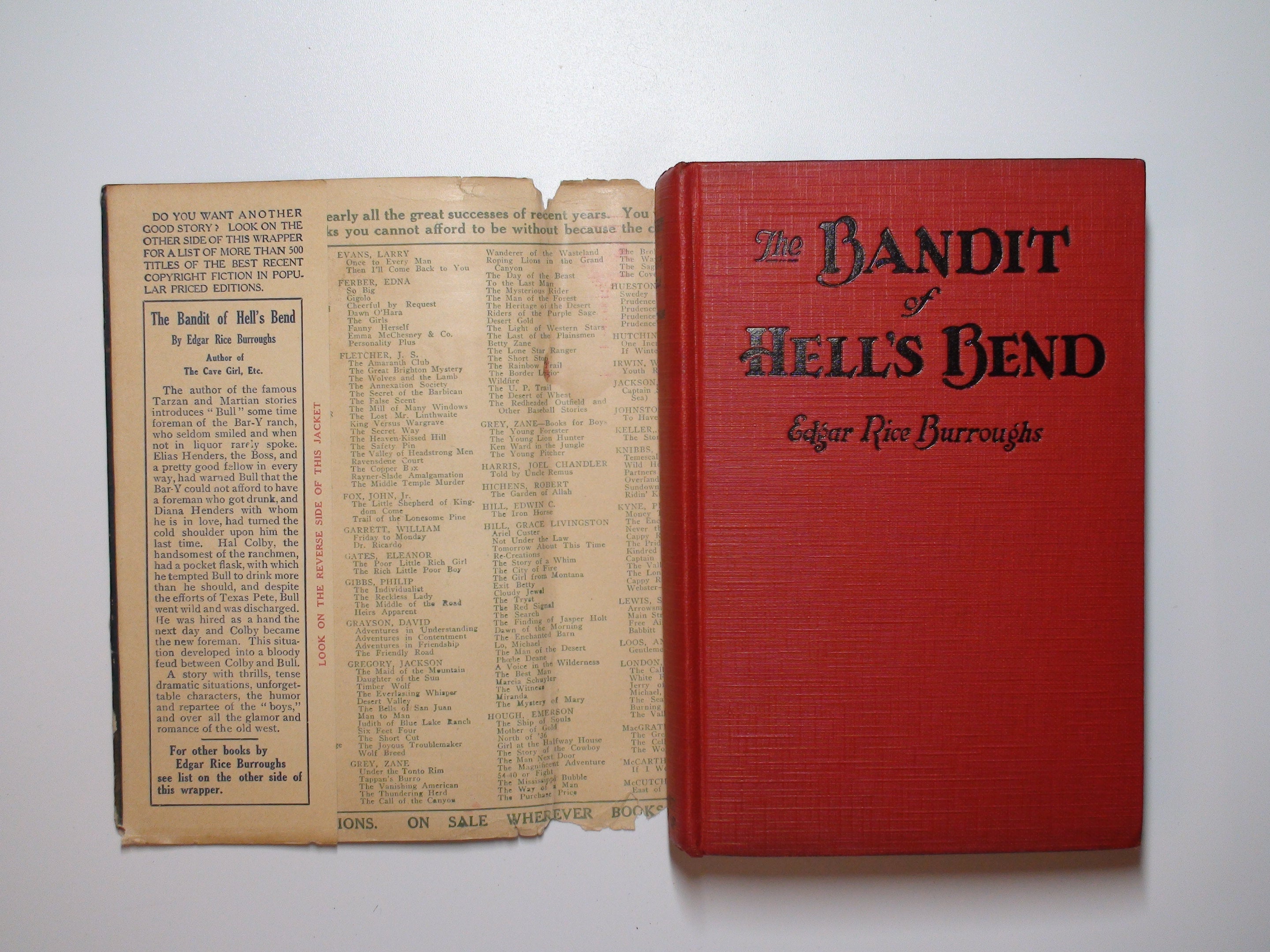 The Bandit of Hell's Bend, Edgar Rice Burroughs, w DJ, Grosset and Dunlap, 1925