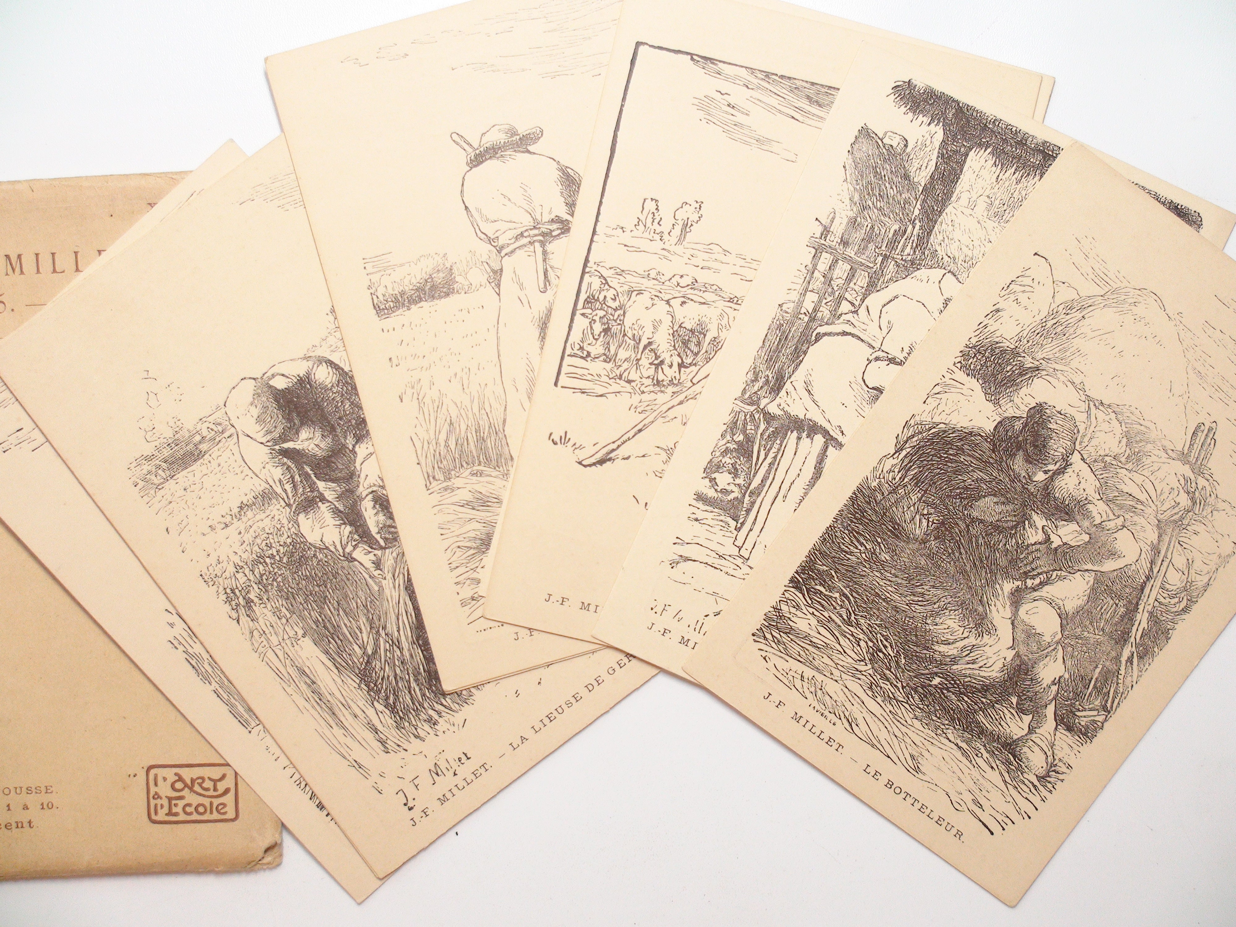 J. –F Millet 1815-1875 1st Series, 10 Postcards, by L' Art A L' Ecole, Rare