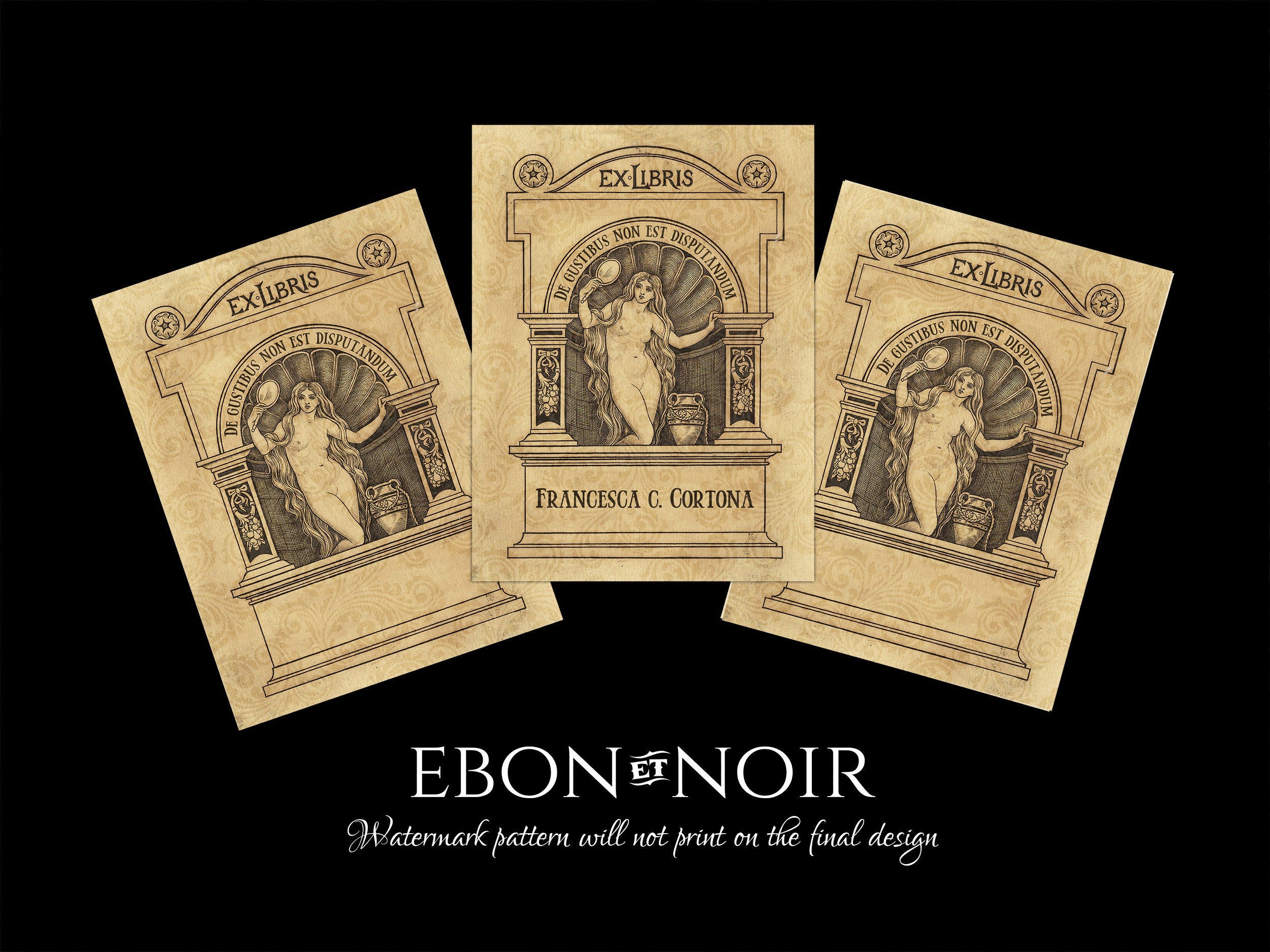 Nude Venus, Personalized Erotic Ex-Libris Bookplates, Crafted on Traditional Gummed Paper, 3in x 4in, Set of 30