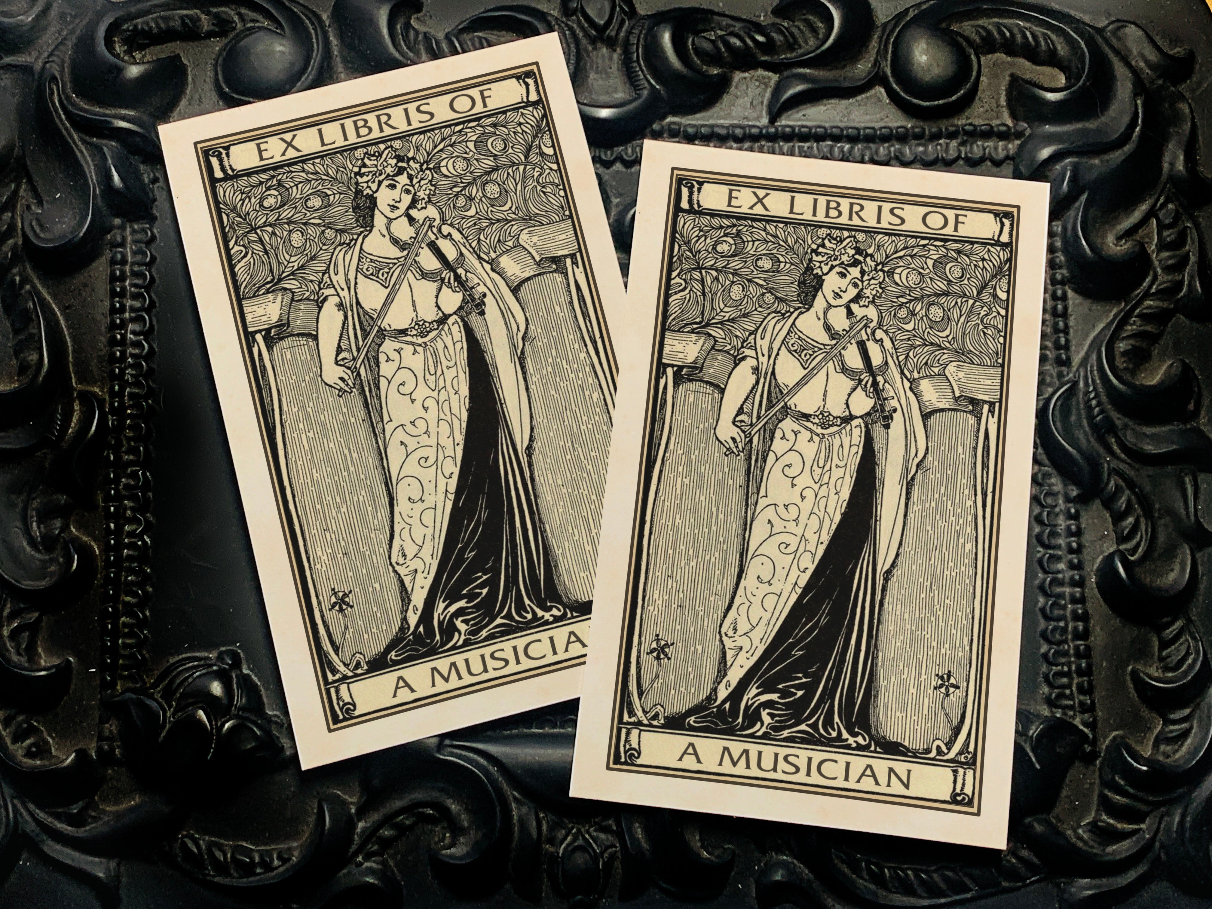 Musician, Personalized Ex-Libris Bookplates, Crafted on Traditional Gummed Paper, 2.5in x 4in, Set of 30
