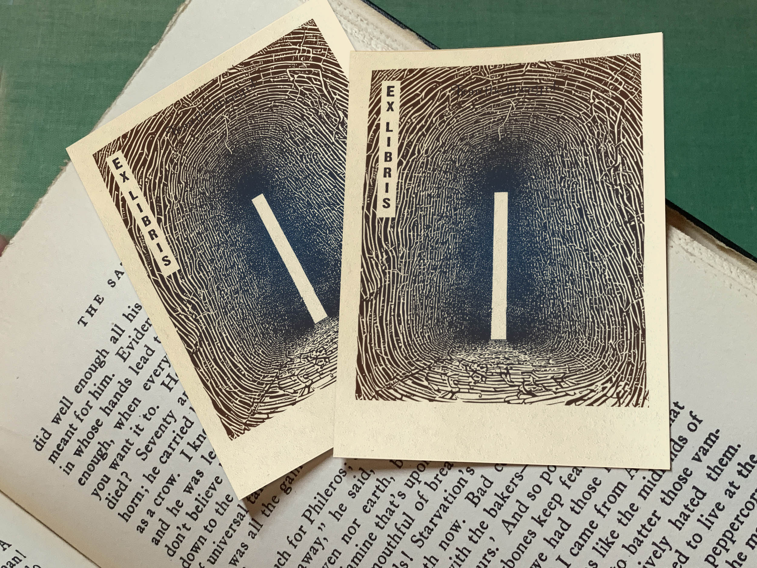 The Tunnel, Personalized Ex-Libris Bookplates, Crafted on Traditional Gummed Paper, 3in x 4in, Set of 30