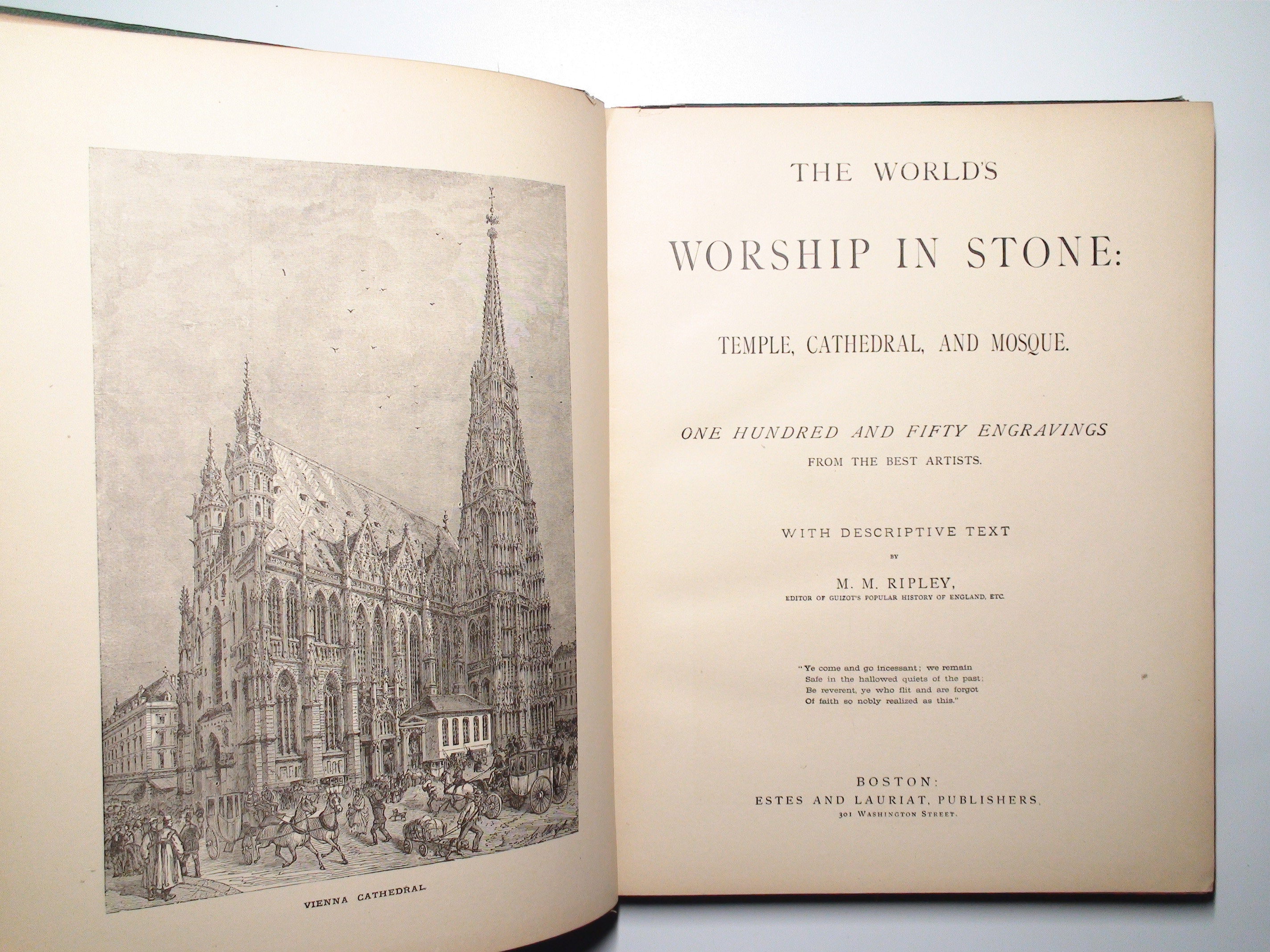 The World's Worship in Stone, M. M. Ripley, Illustrated, 1st Ed, 1879