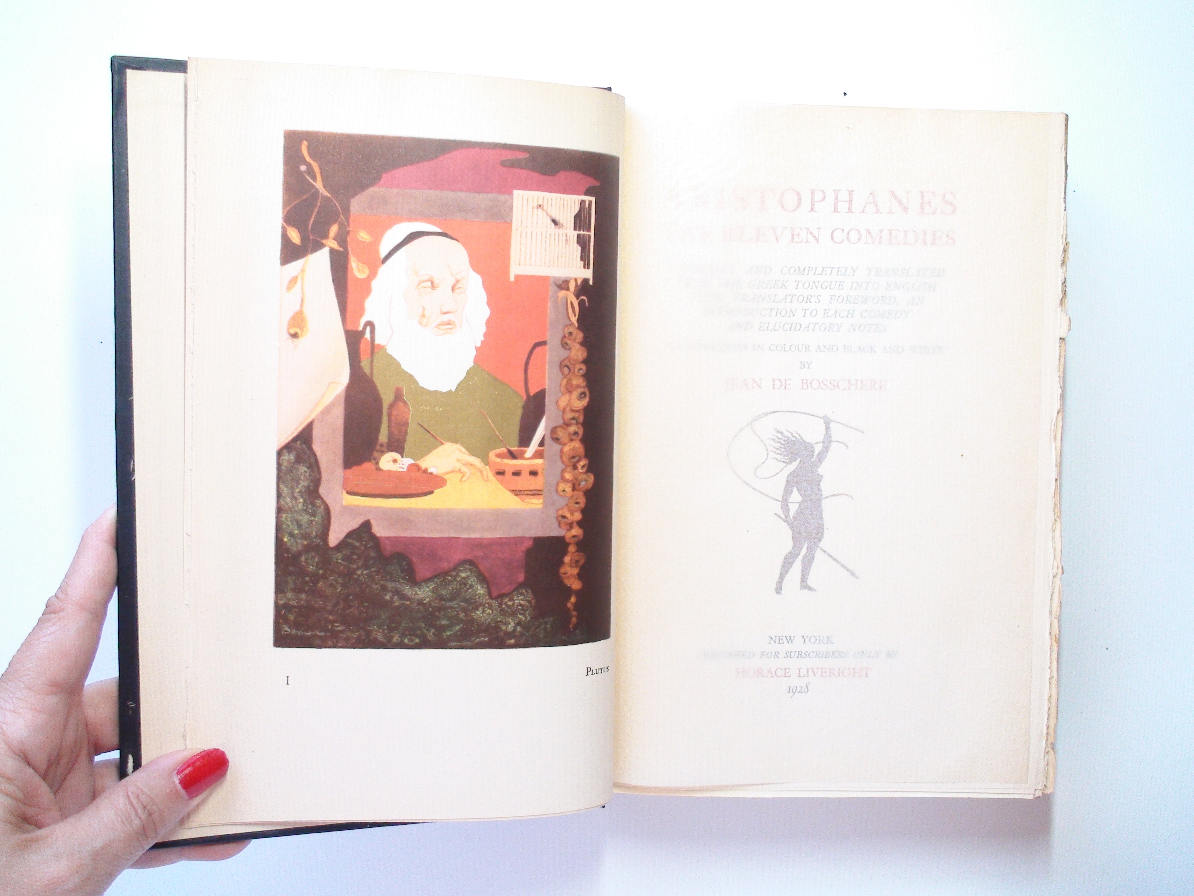 Aristophanes Comedies, Illustrated by Jean de Bosschere, Vol II, 1st Ed, 1928