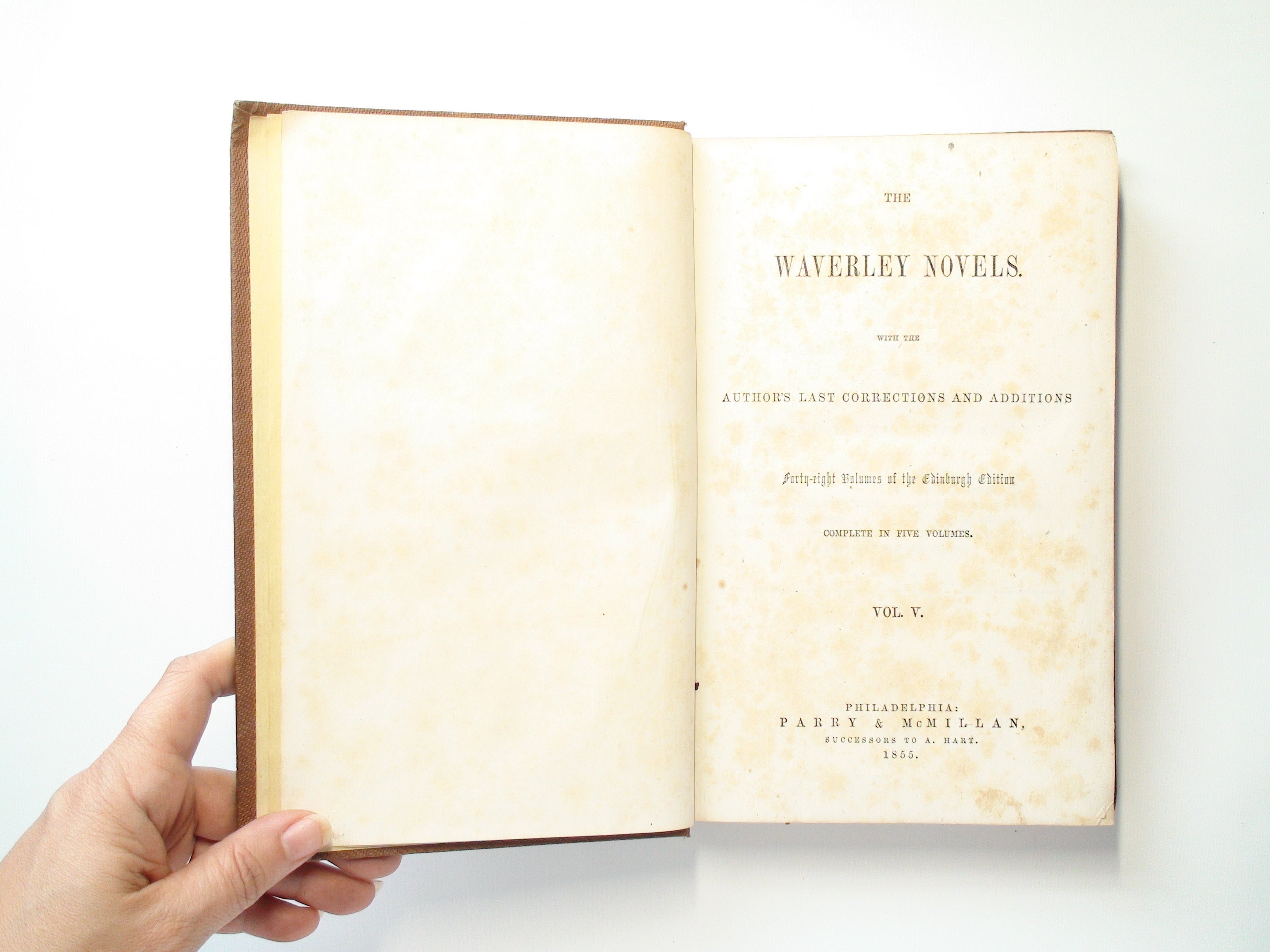 The Waverley Novels, Volume V, Parry and McMillan, Philadelphia, 1855, Scarce