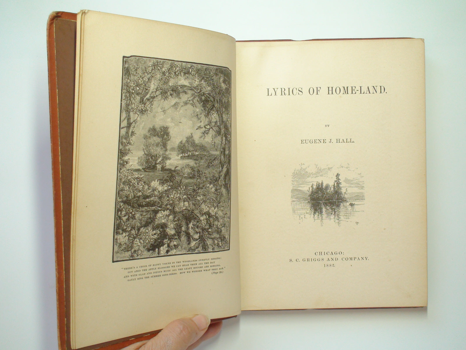 Lyrics of Home Land, Eugene J. Hall, Illustrated, 1st Ed, 1882