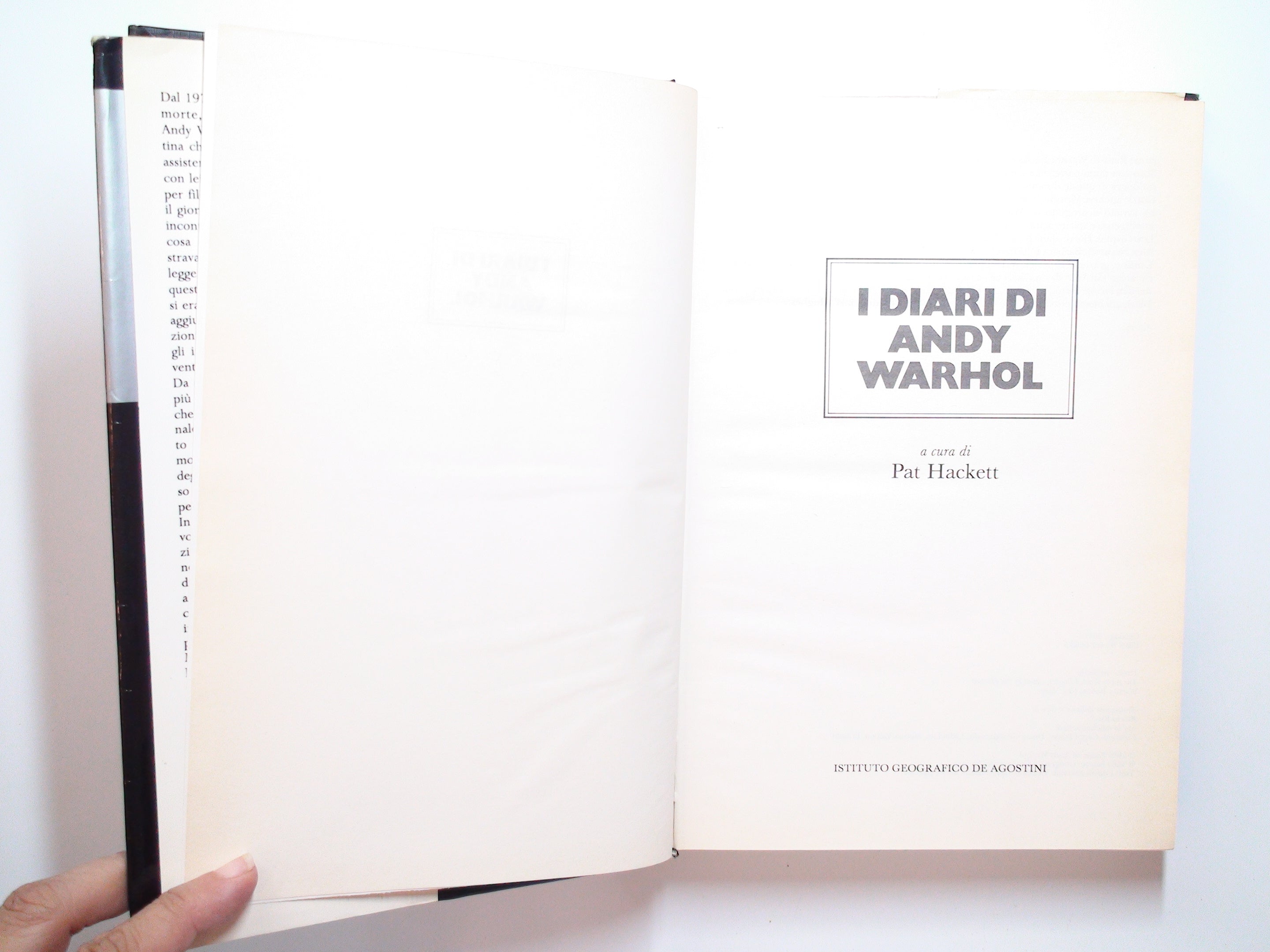 I Diari di Andy Warhol, Pat Hackett, Italian Language, w D/J, 1989