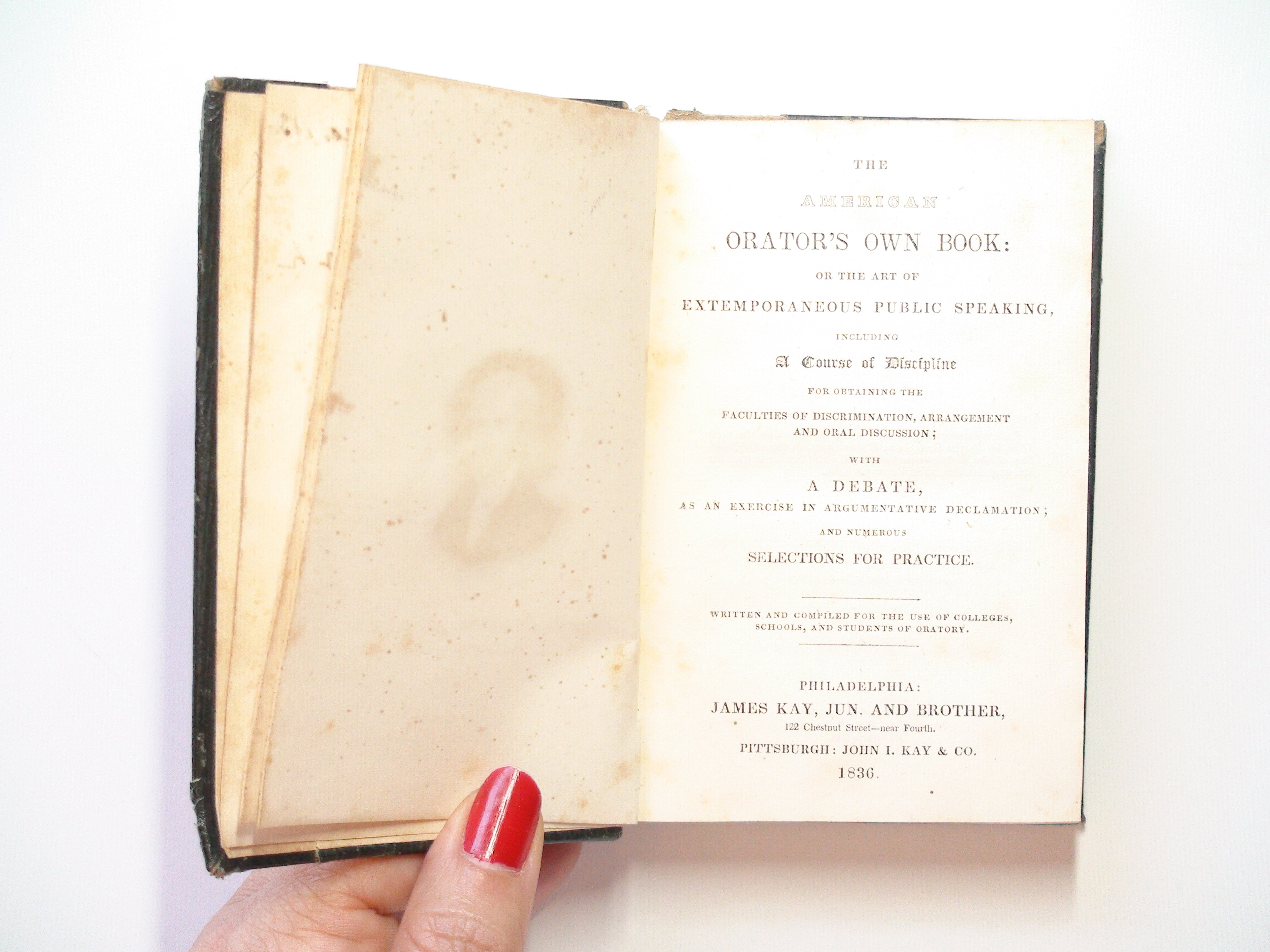 The American Orator's Own Book, James Kay, Jun. and Bros., Rare, 1836
