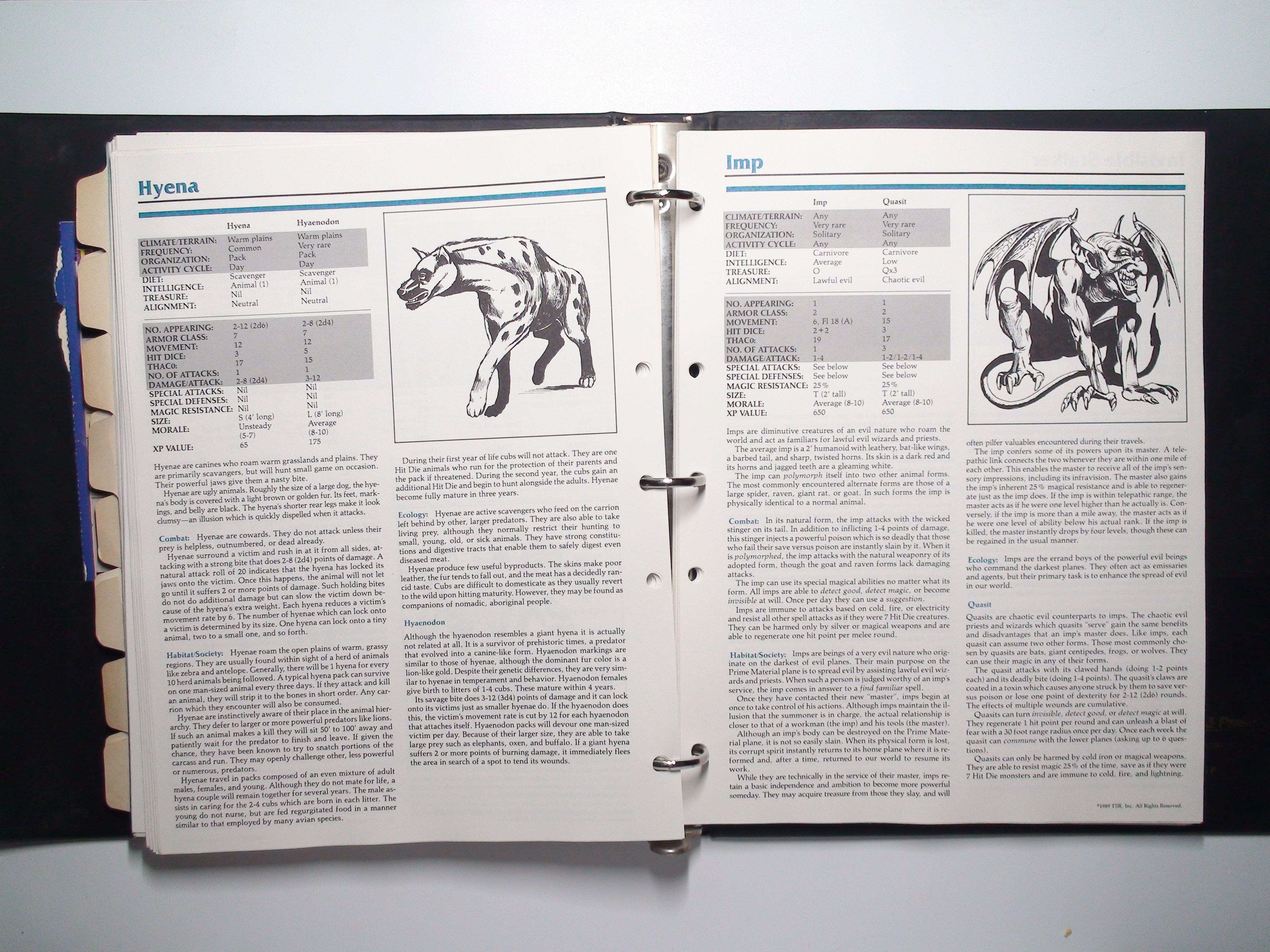 Lot of Monstrous Compendium Appendixes, Loose Leaf, AD&D 2nd Ed, TSR, 1991