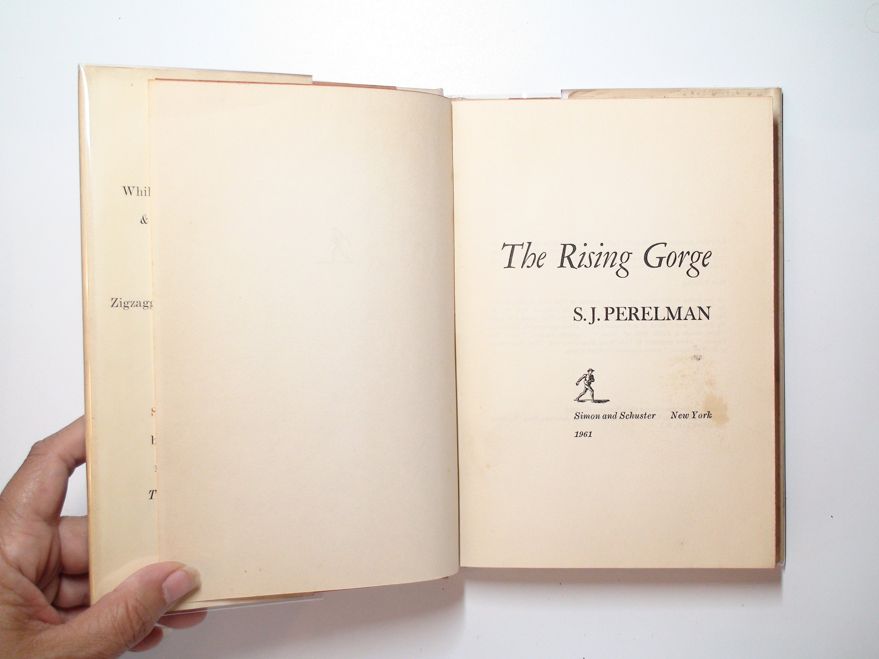 The Rising Gorge by S. J. Perelman, Hardcover w/ DJ, 1st Printing, 1961