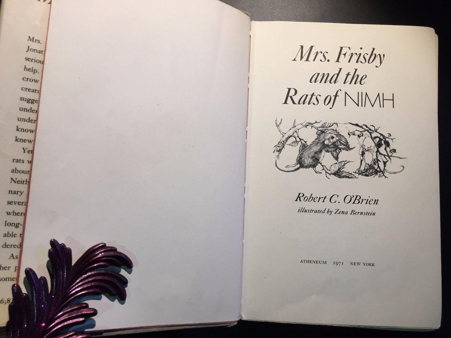 Mrs. Frisby and the Rats of NIMH, Robert C. O'Brien, 1st Ed, 1971, Illustrated, Rare