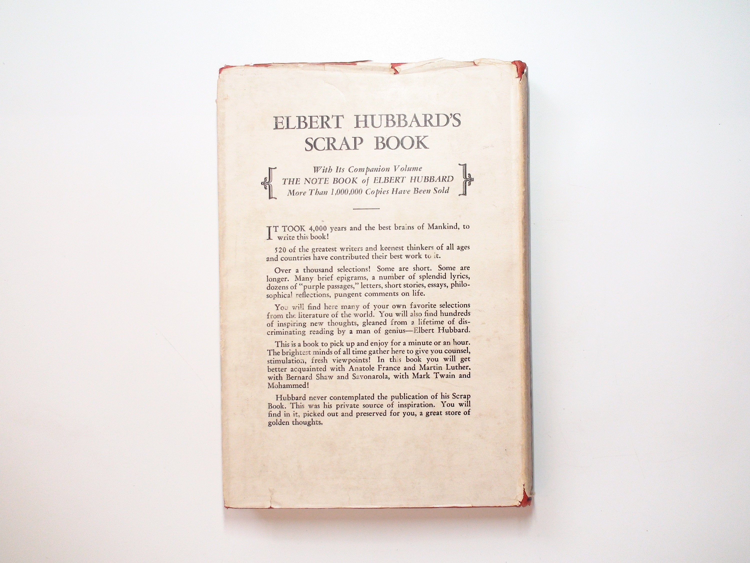 Elbert Hubbard's Scrap Book, WM H. Wise & Co., Hardcover w D/J, 1st Ed, 1923