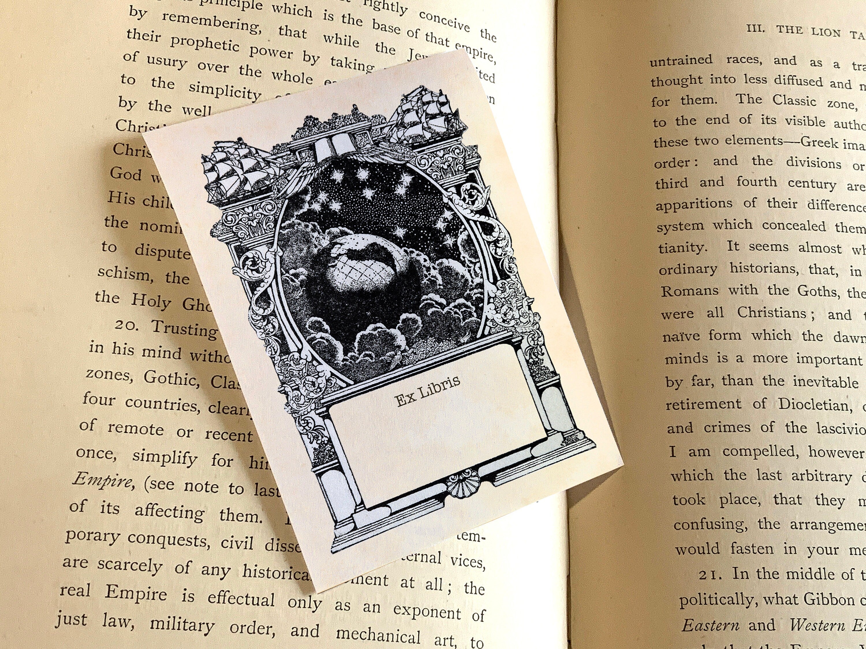 Celestial Journey, Personalized Ex-Libris Bookplates, Crafted on Traditional Gummed Paper, 3in x 4in, Set of 30