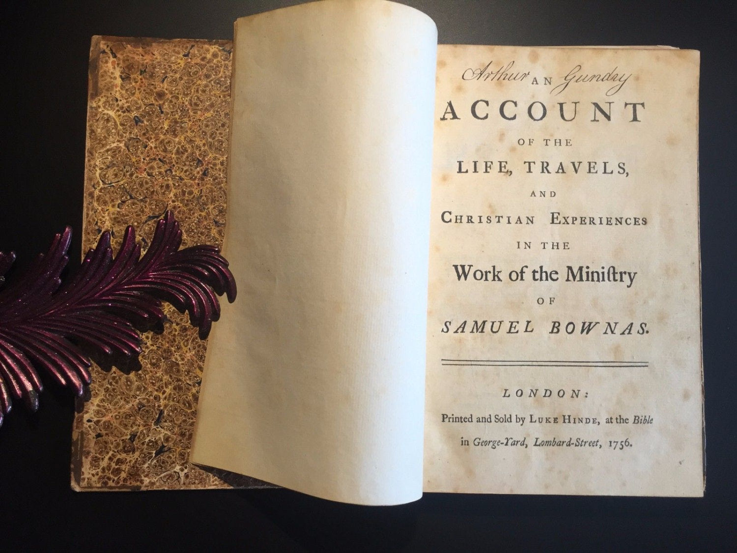 Account of the Life and Travels, Experiences, Ministry of Samuel Bownas, 1756, Rare
