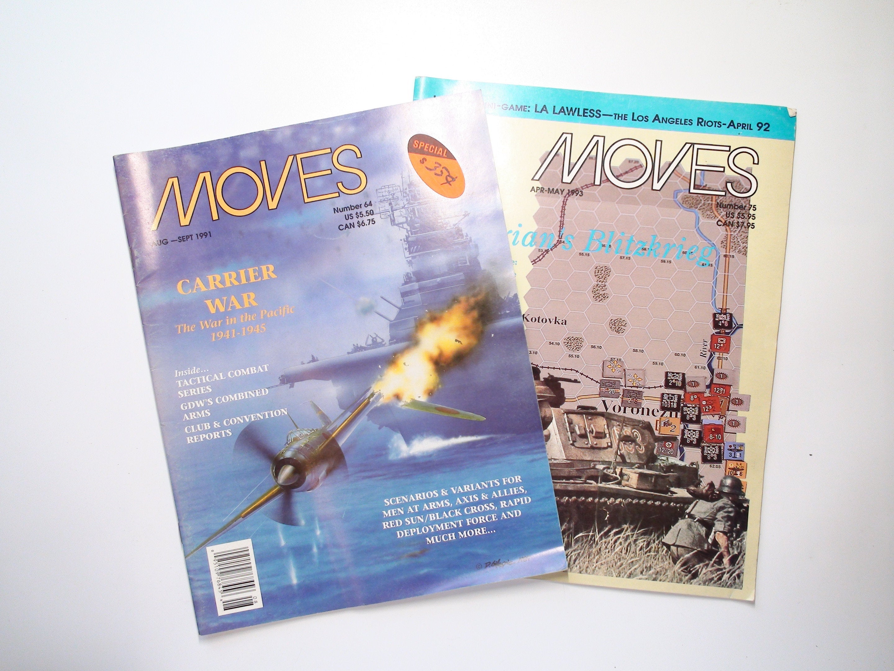SPI Moves, No 64 (1991), No 75 (1993), Vintage War Gaming & Simulation Magazine