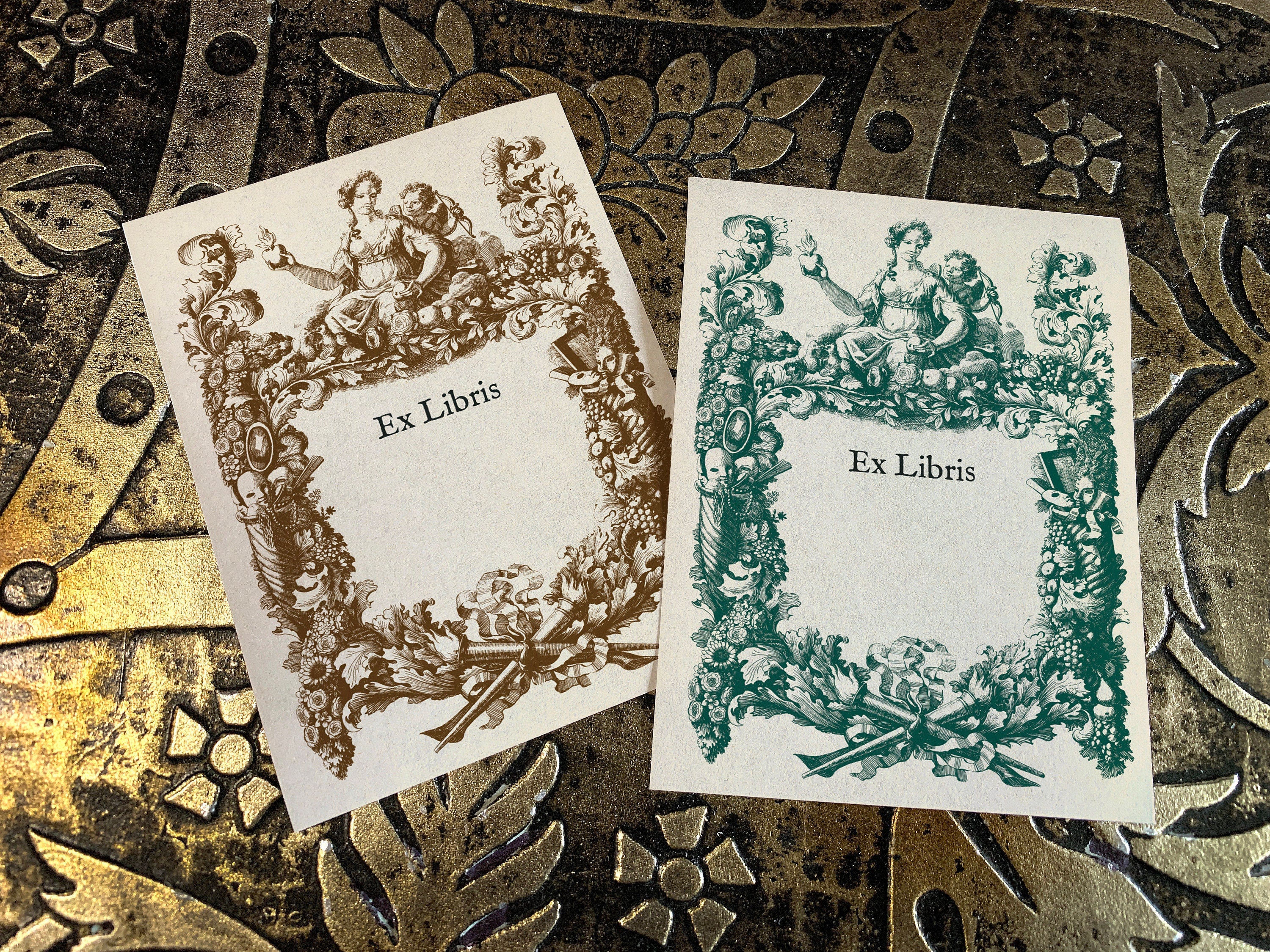Venus in Love, Personalized Ex-Libris Bookplates, Crafted on Traditional Gummed Paper, 3in x 4in, Set of 30, Four Colors Available