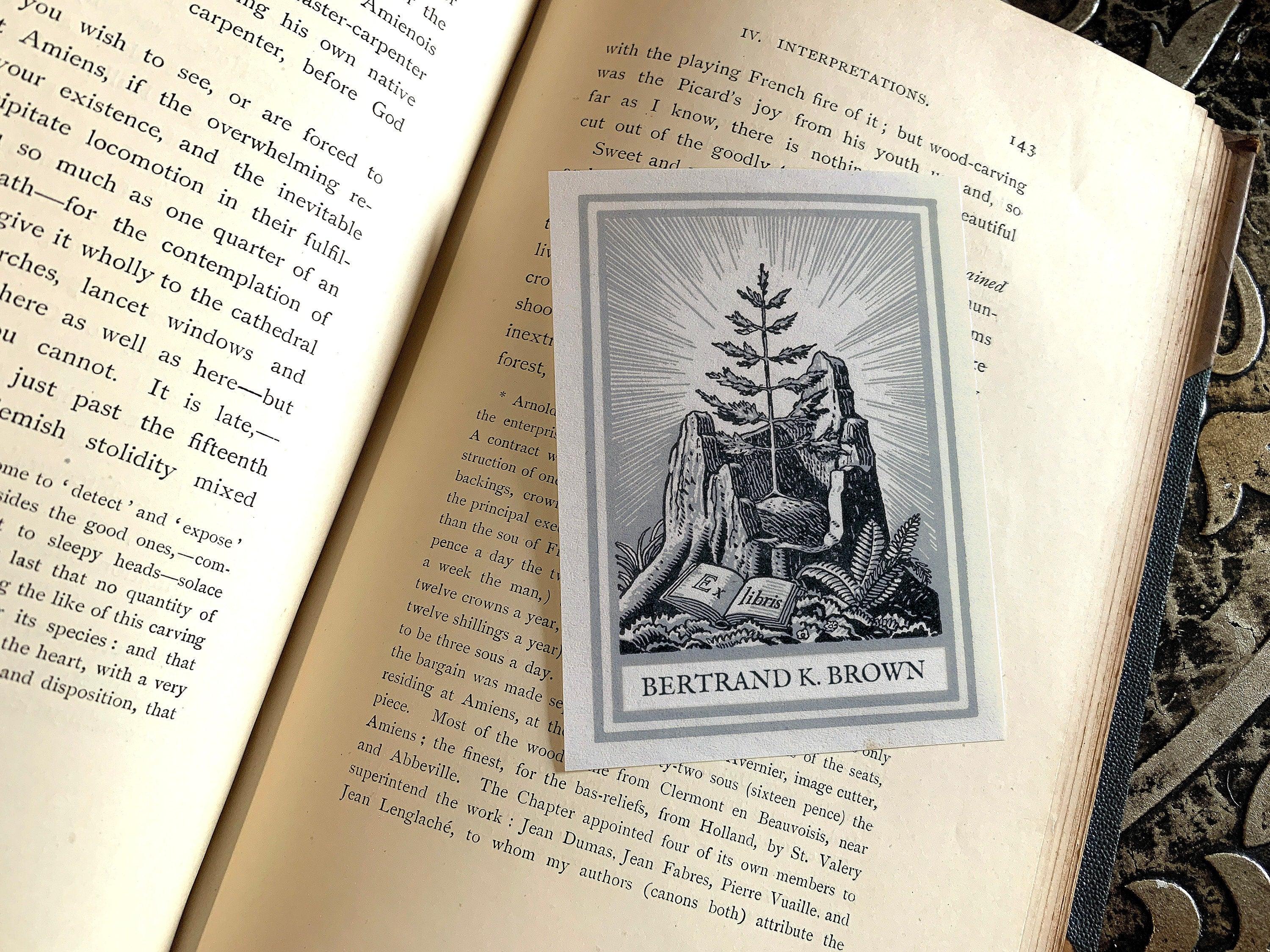 Sapling by Rockwell Kent, Personalized Ex-Libris Bookplates, Crafted on Traditional Gummed Paper, 3in x 4in, Set of 30