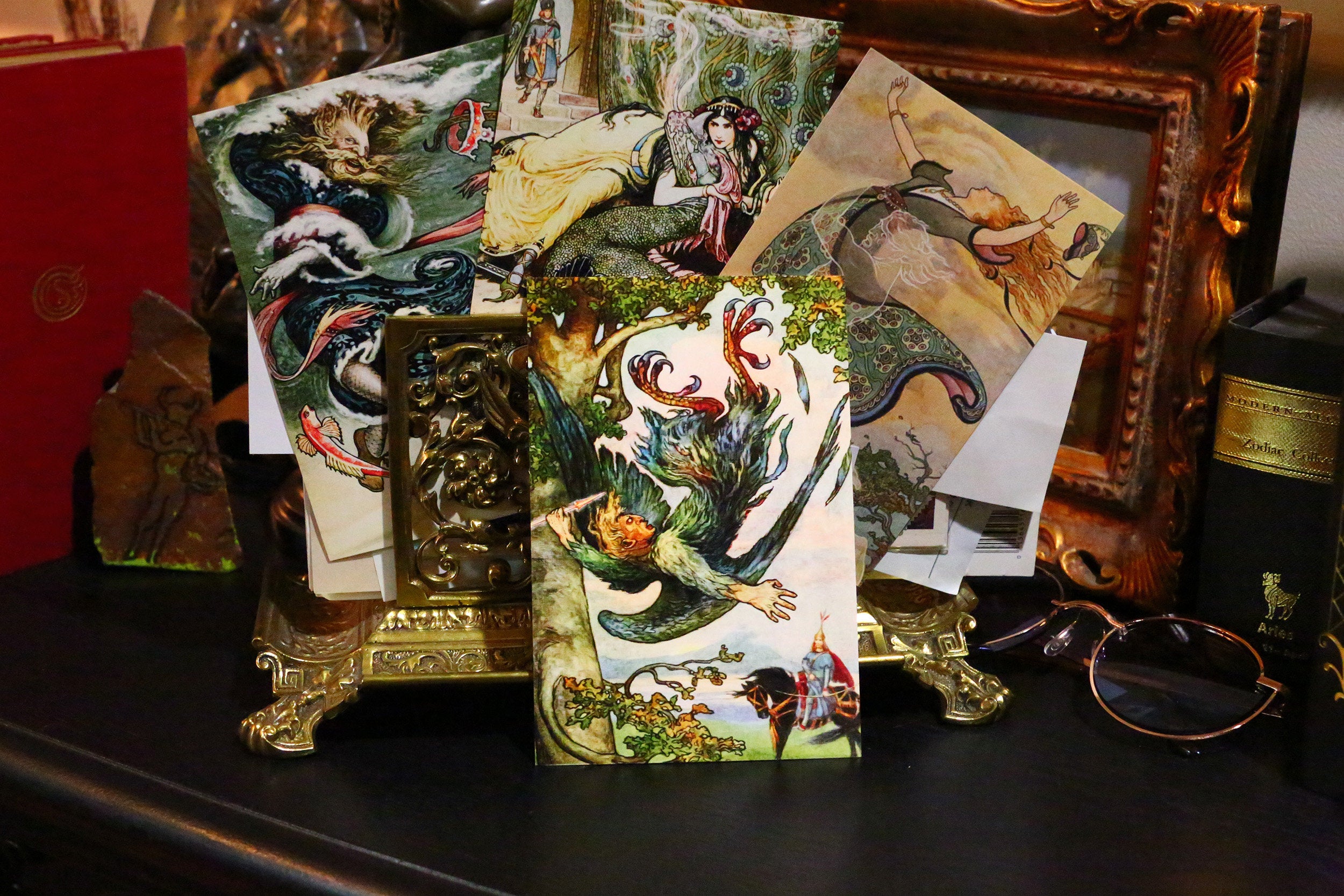 Russian Fairy Book, Frank C. Papé Postcard/Greeting Card Set, 6 Designs, 12 Cards
