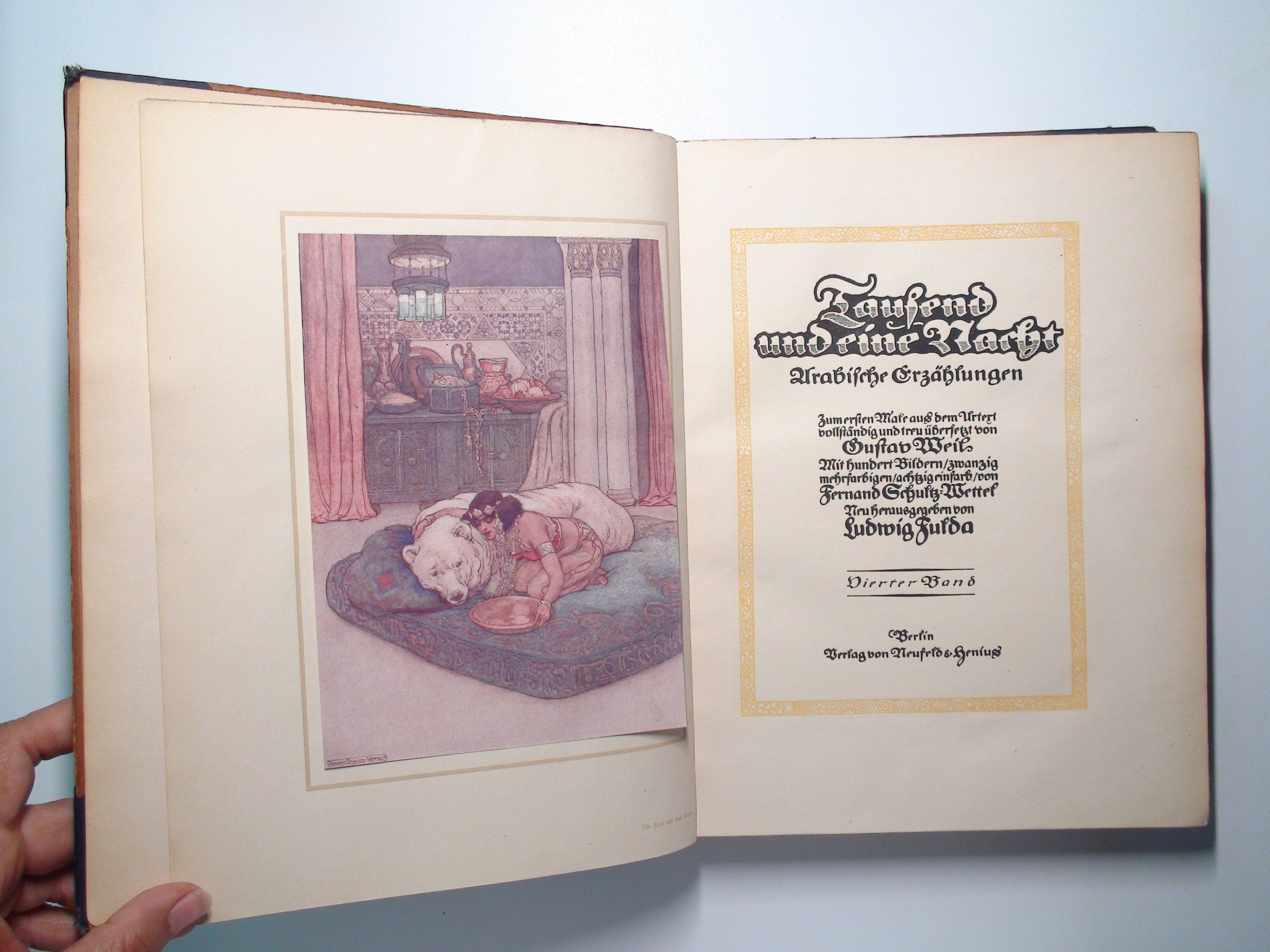 Tausend und Eine Nacht, Ludwig Fulda, Illustrated, Vol 3, 4, German Lang, 1914