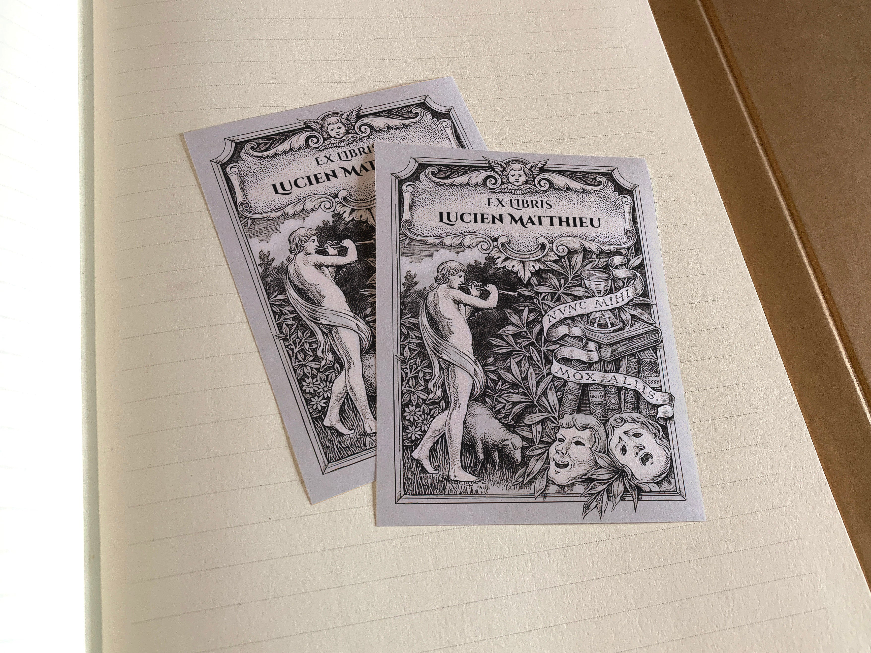 Pastoral Bliss, Personalized Ex-Libris Bookplates, Crafted on Traditional Gummed Paper, 3in x 4in, Set of 30