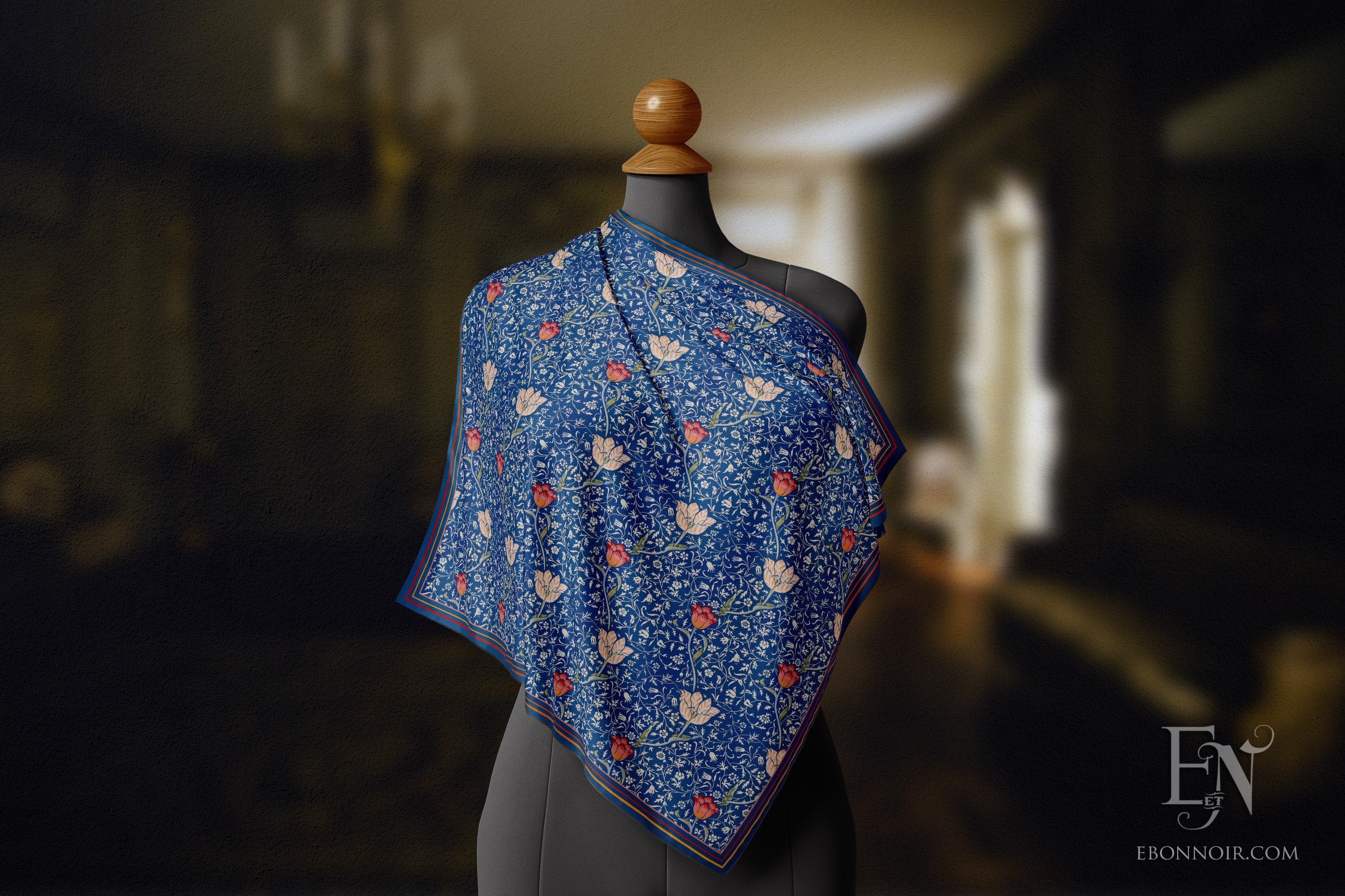 William Morris, Medway Tulip Pattern, Luxurious Square Scarf/Wrap/Boho Shawl, Made to Order, Handmade and Cruelty Free