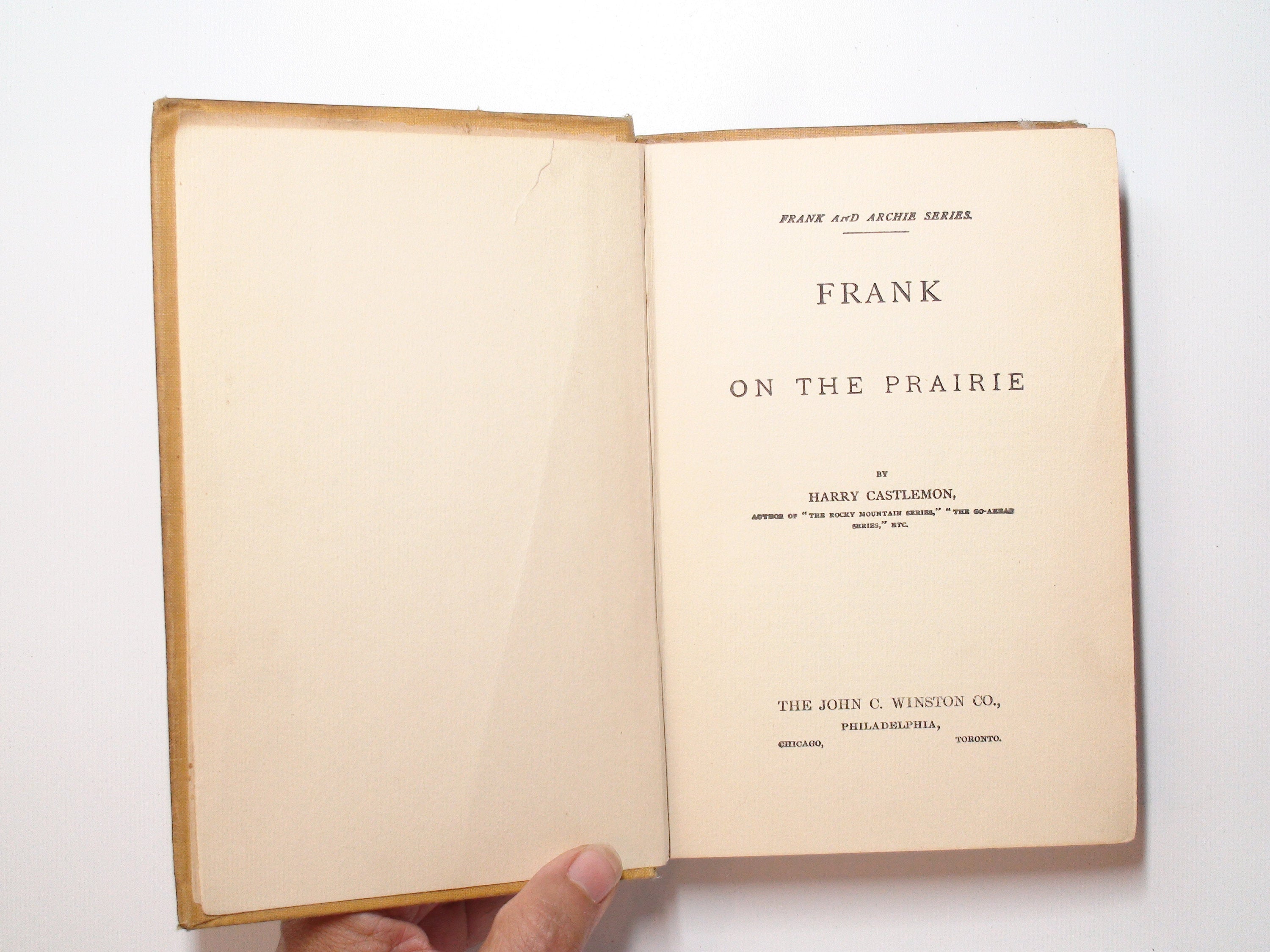 Frank on the Prairie, Frank and Archie Series, By Harry Castlemon, 1893