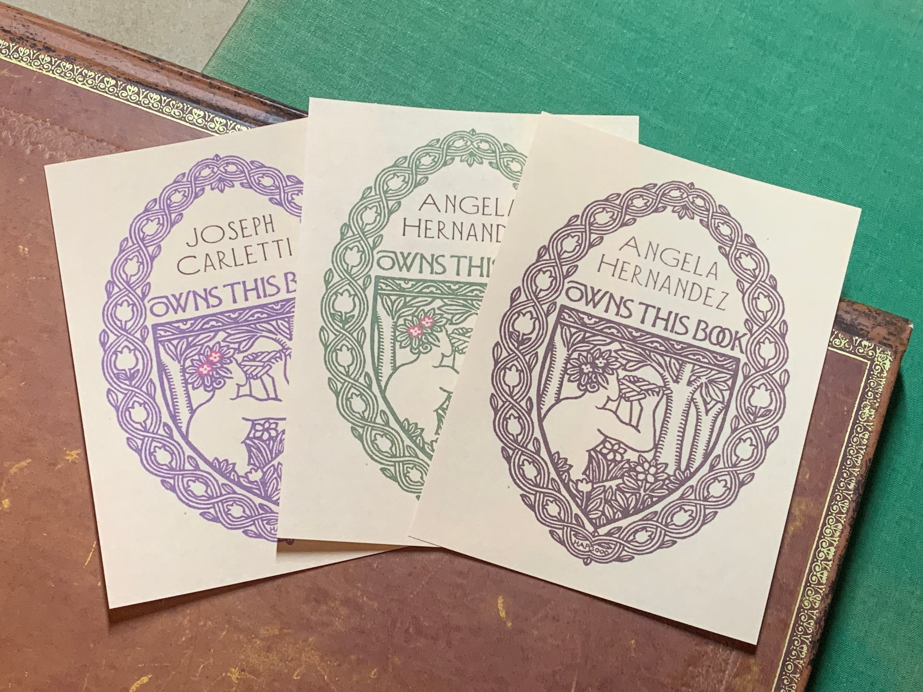 Pan Pipes, Personalized, Ex-Libris Bookplates, Crafted on Traditional Gummed Paper, 3in x 4in, Set of 30