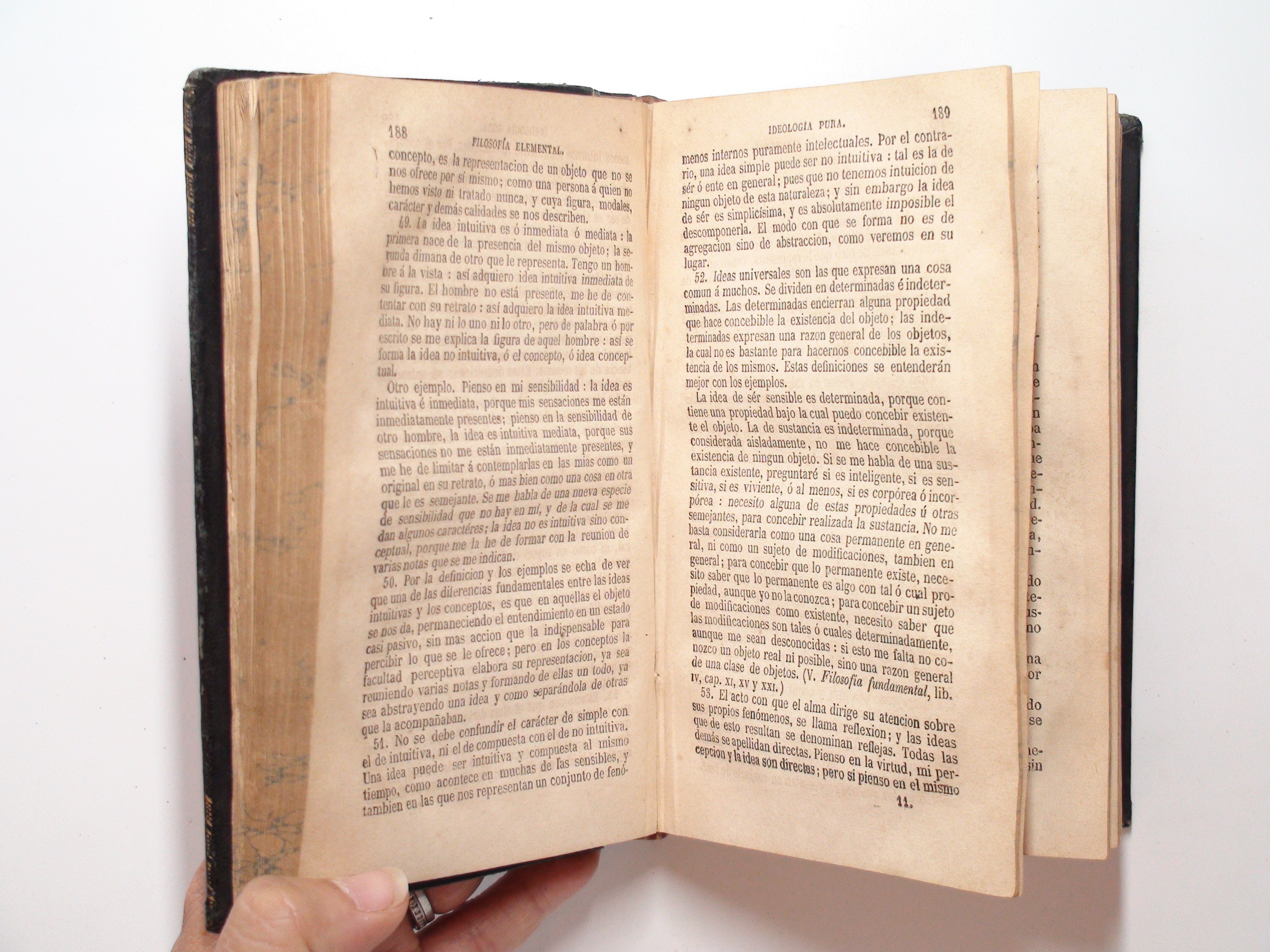 Filosofia Fundamental, Don Jaime Balmes, Nueva Ed, Spanish Lang, Leather, 1854