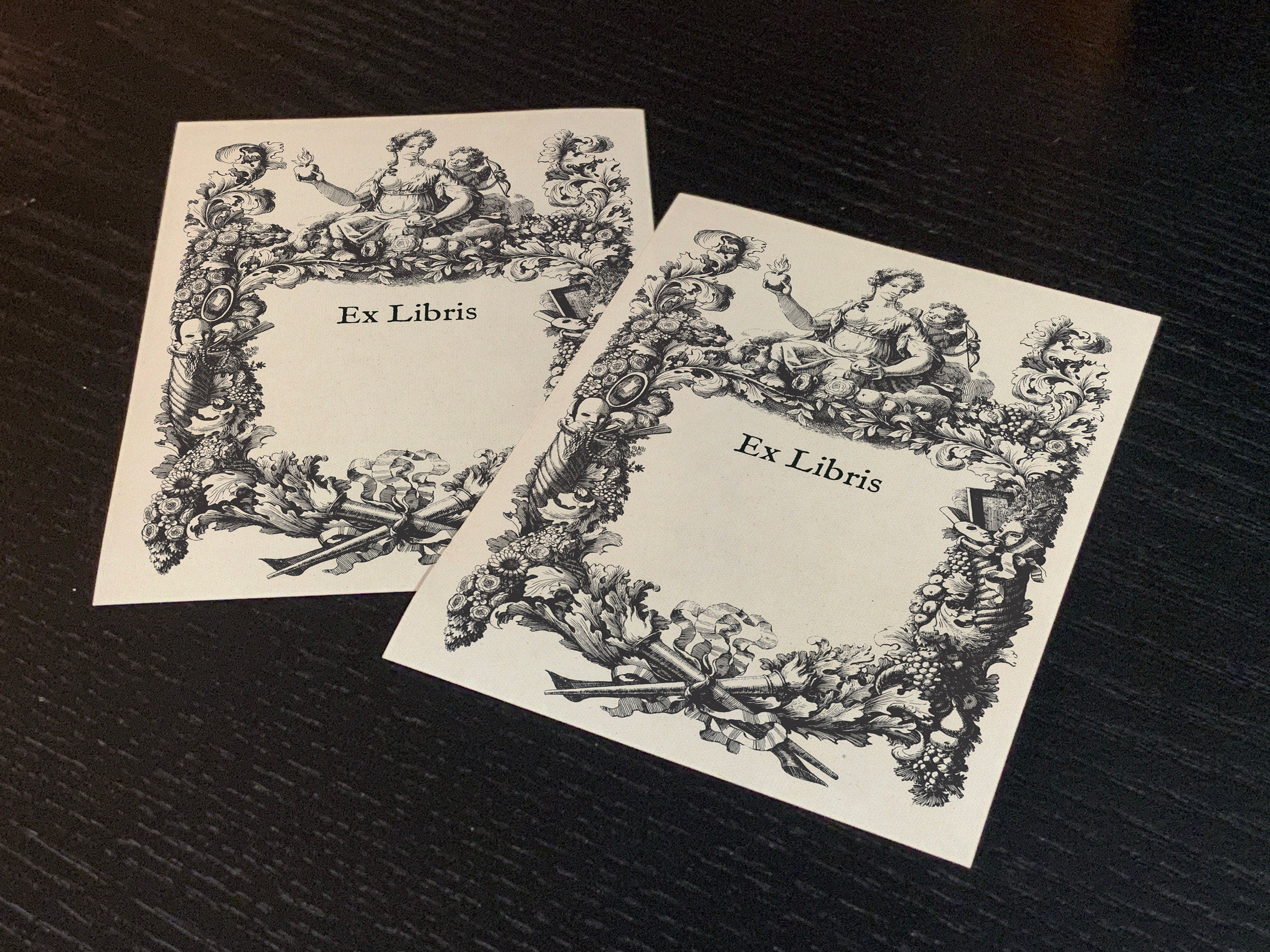 Venus in Love, Personalized Ex-Libris Bookplates, Crafted on Traditional Gummed Paper, 3in x 4in, Set of 30, Four Colors Available