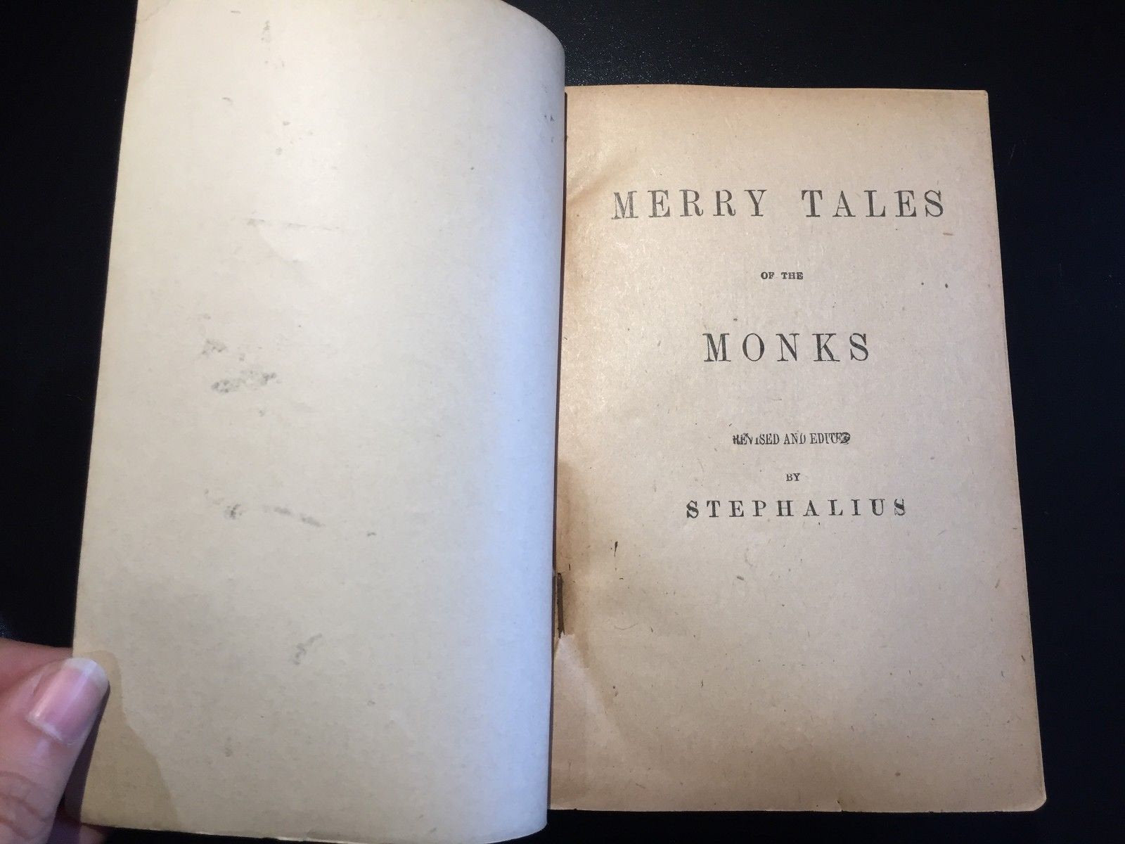 Merry Tales of the Monks, Stephalius, 1891, Paperback, Rare