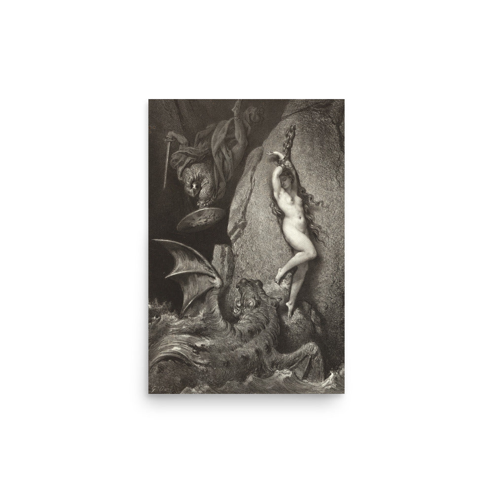 Andromeda by Gustave Dore, Digital Poster Poster Print, Available in Various Sizes