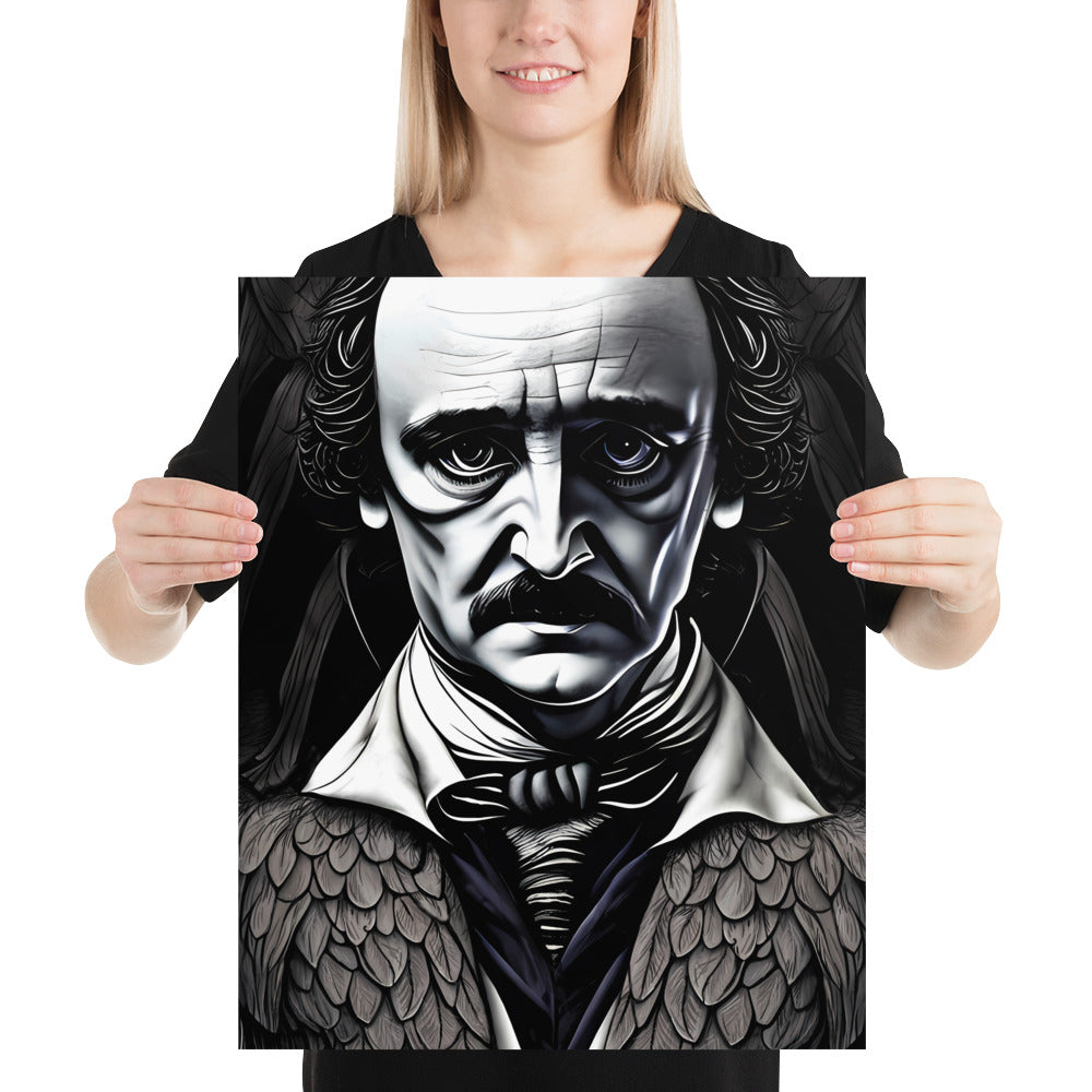Edgar Allan Poe, Illustrated Gothic Portrait, Gothic Art, Digital Poster/Print, Available in Multiple Sizes