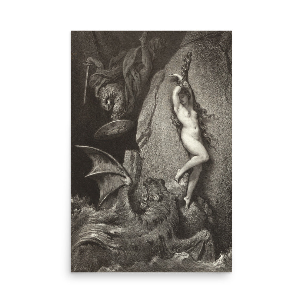 Andromeda by Gustave Dore, Digital Poster Poster Print, Available in Various Sizes