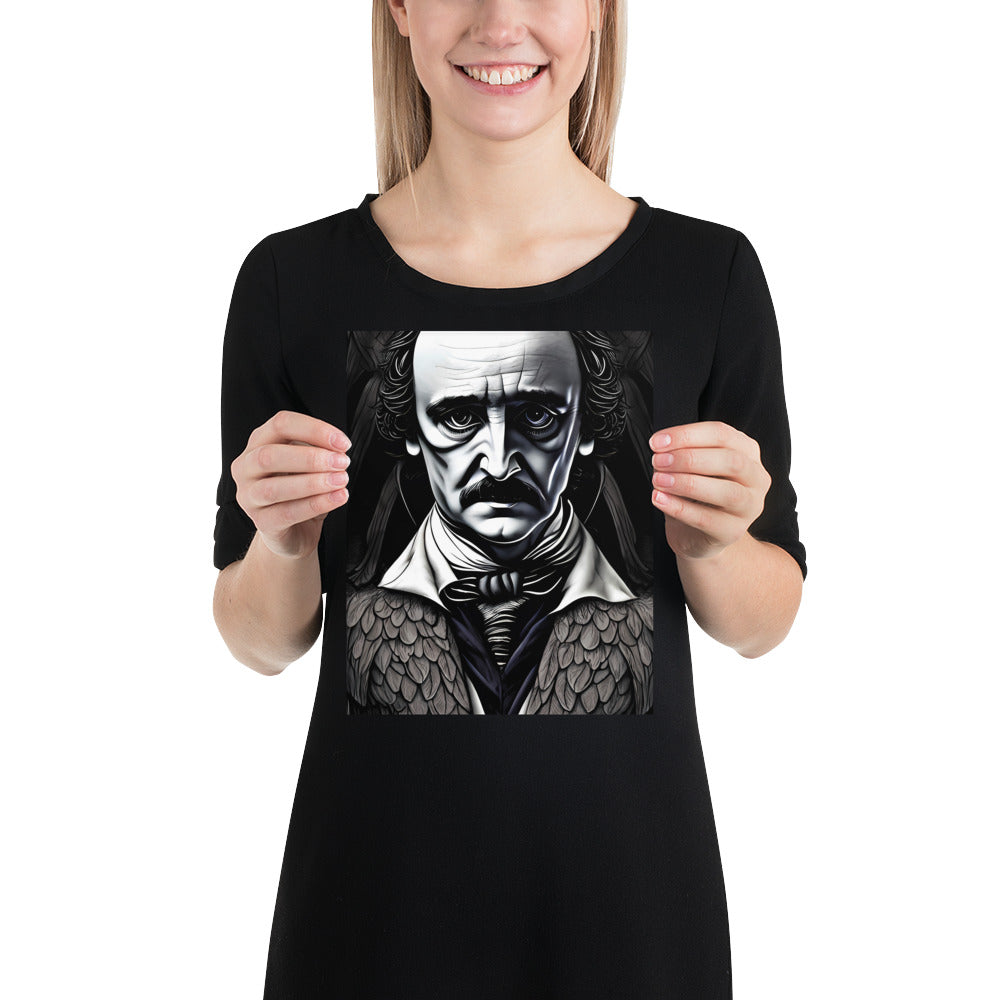 Edgar Allan Poe, Illustrated Gothic Portrait, Gothic Art, Digital Poster/Print, Available in Multiple Sizes
