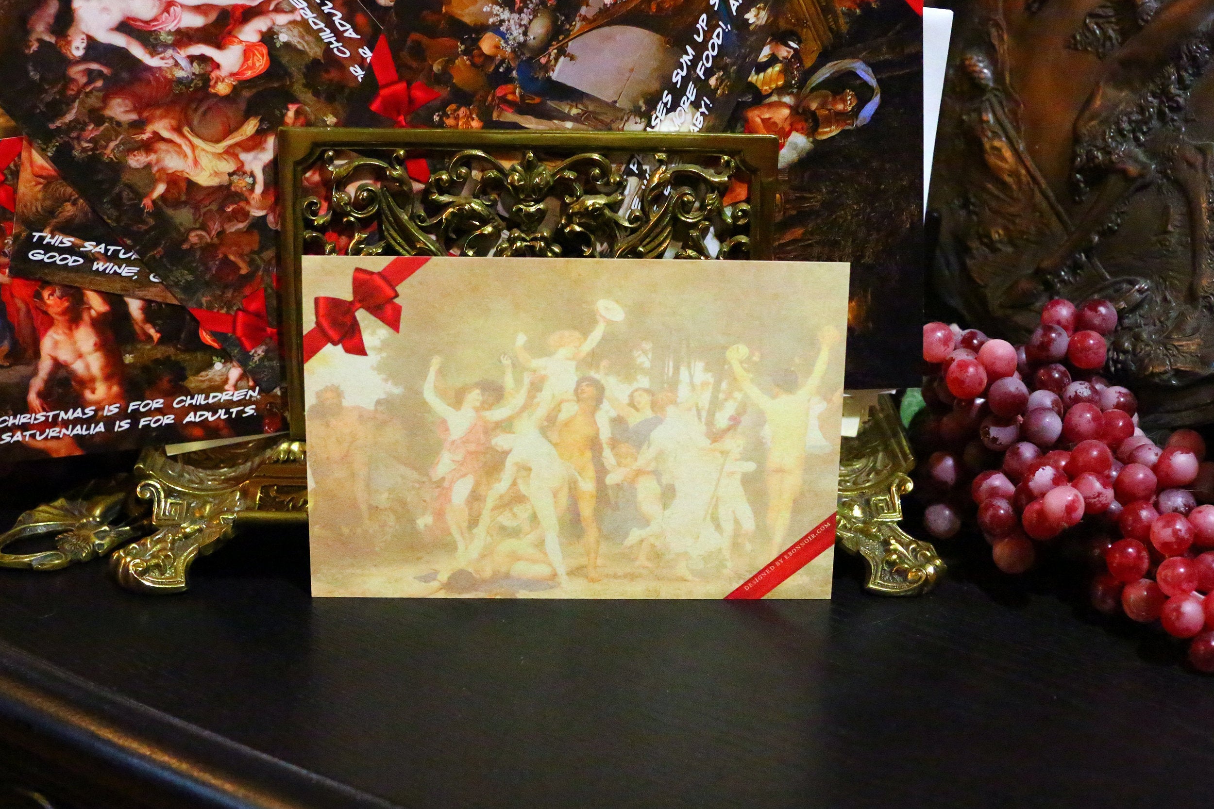 Saturnalia Bacchanalia Pagan Holiday Postcard/Greeting Card Set, Exclusively Designed, 6 Designs, 12 Cards