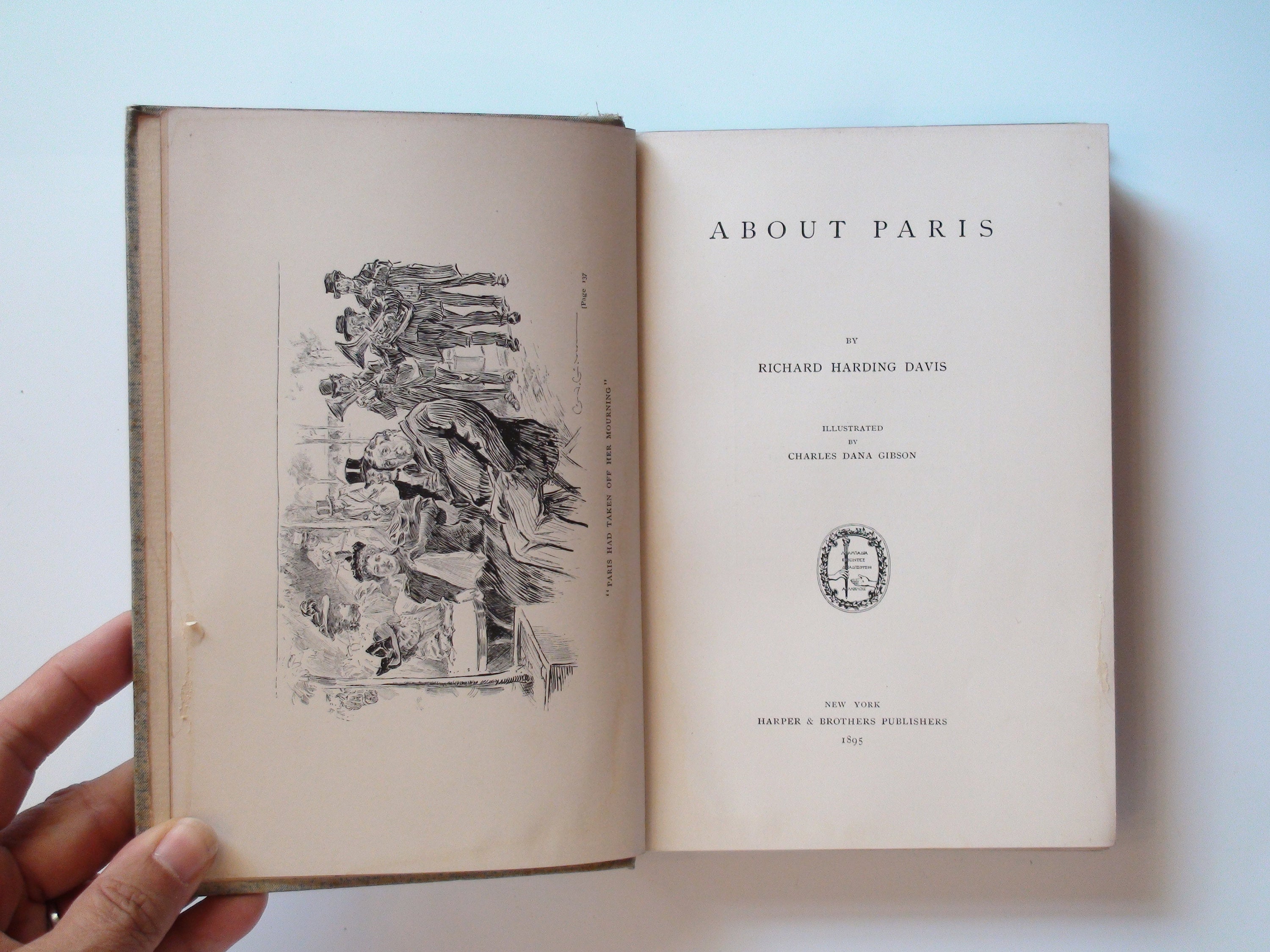 About Paris by Richard Harding Davis, Illustrated by Dana Gibson, 1895