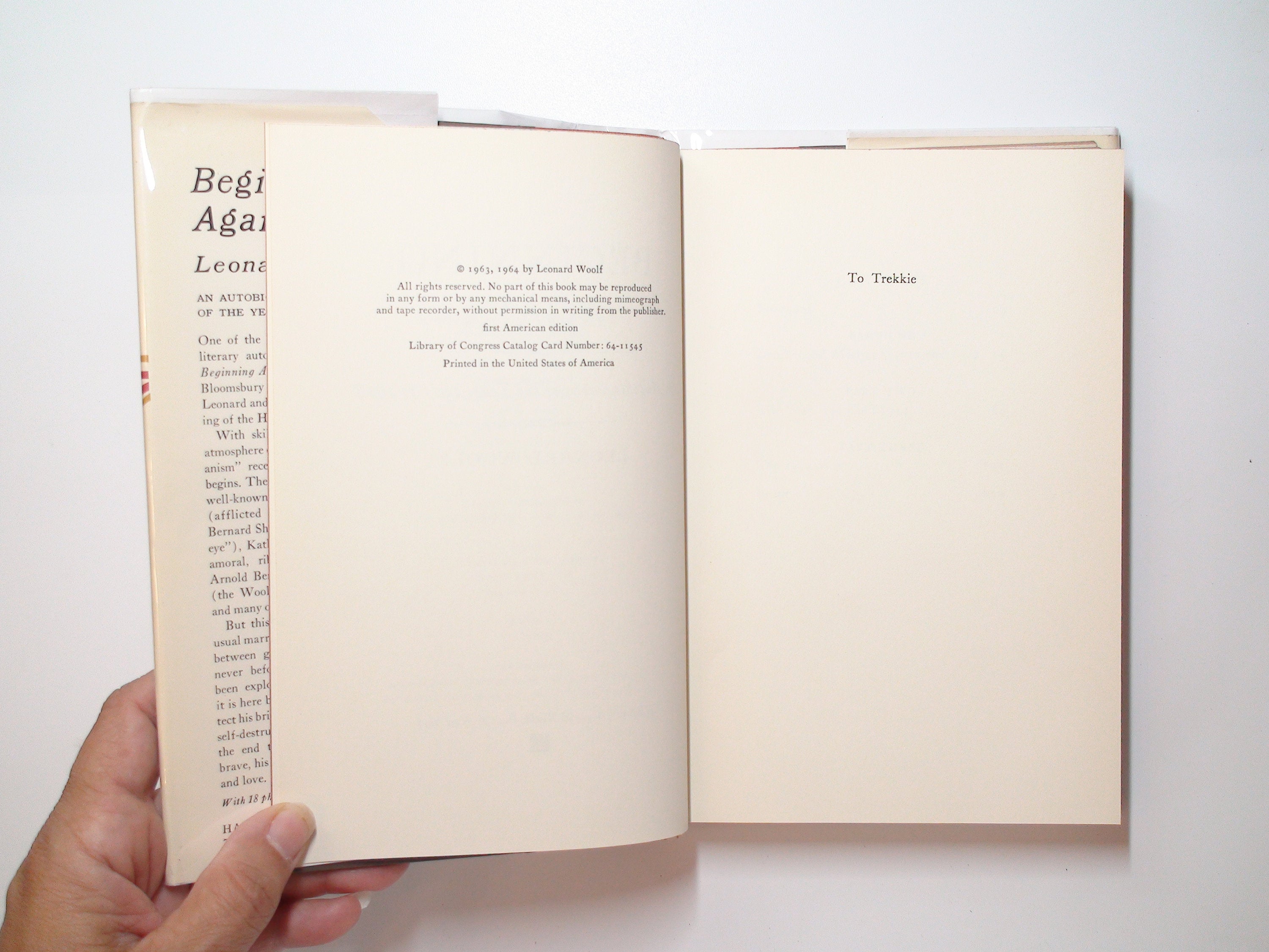 Beginning Again, An Autobiography by Leonard Woolf, 1st American Ed, 1963
