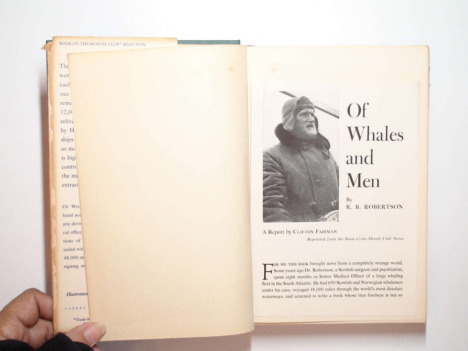Of Whales and Men by R. B. Robertson, 1st Ed, Illustrated, 1954
