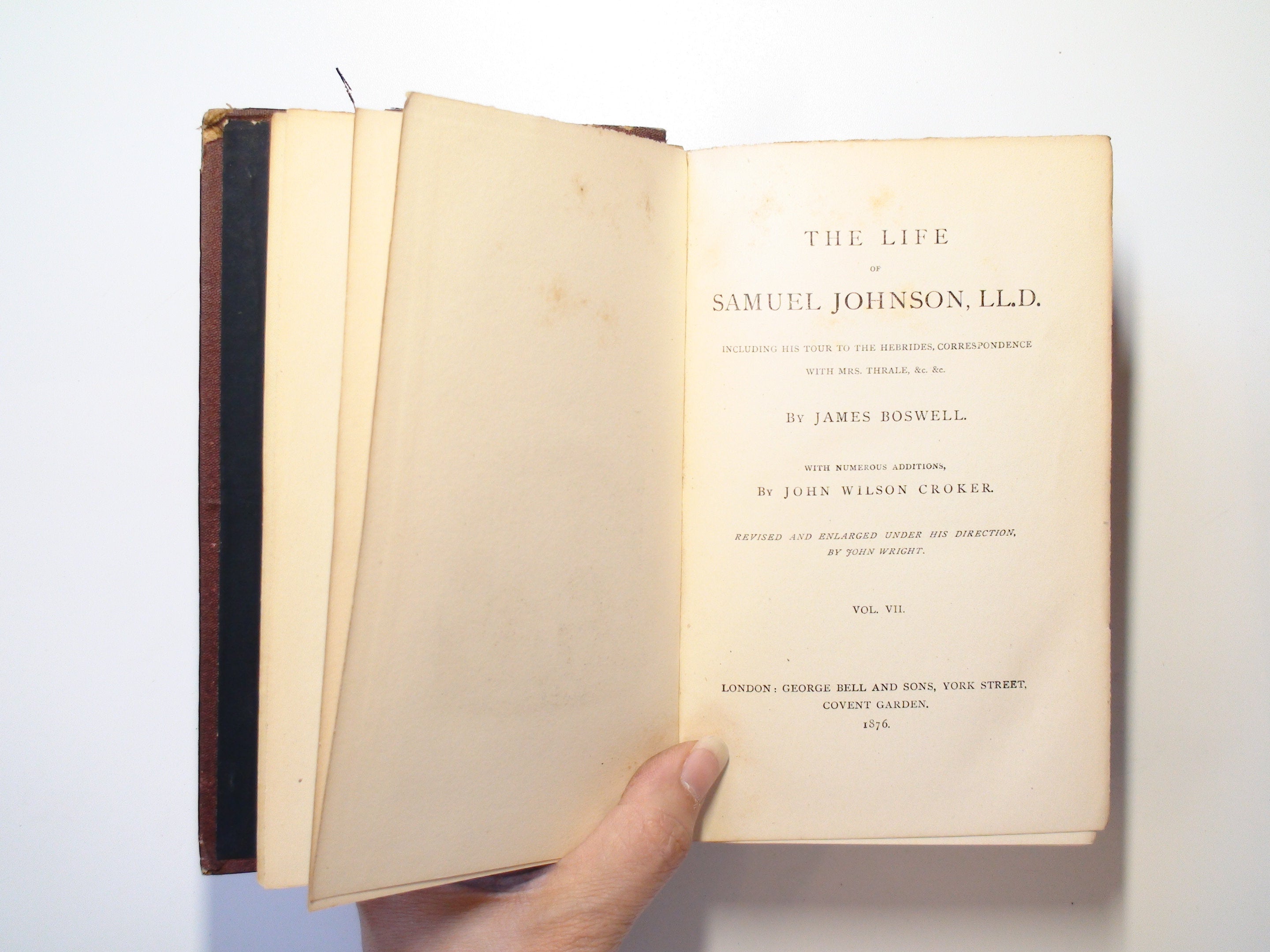 The Life of Samuel Johnson, LL. D., by James Boswell, Vol V, Vol VII, 1876