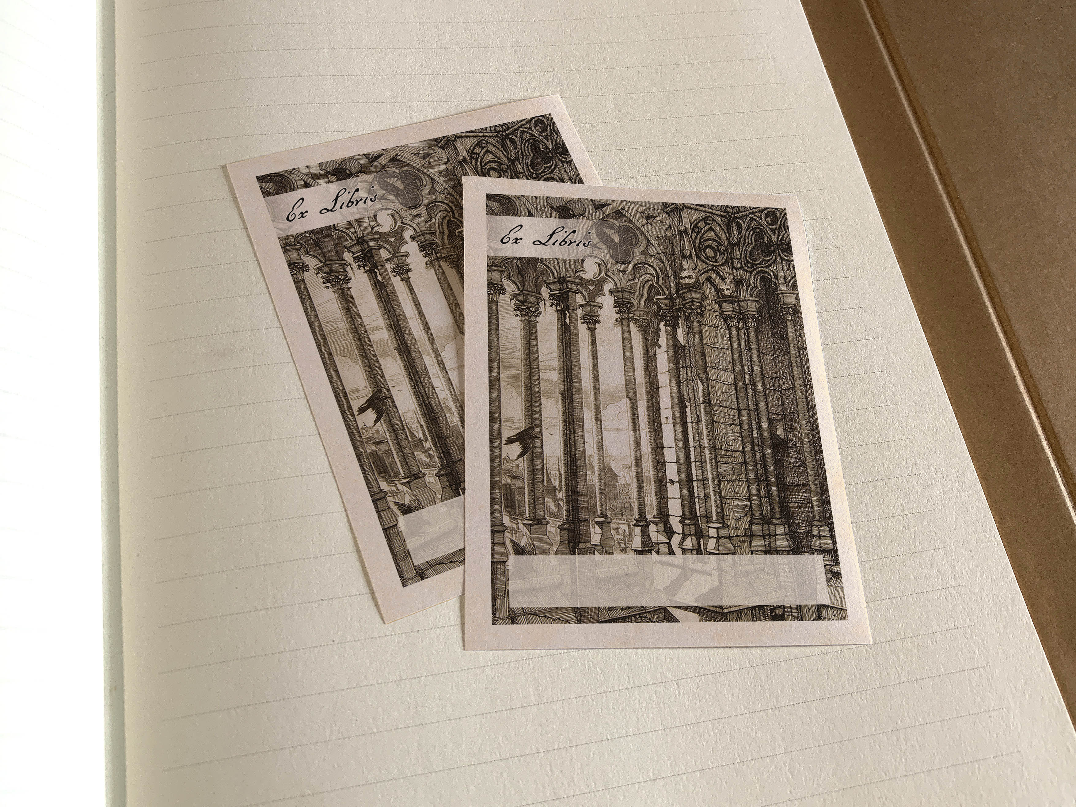 Notre Dame Gallery, Personalized Gothic Ex-Libris Bookplates, Crafted on Traditional Gummed Paper, 3in x 4in, Set of 30