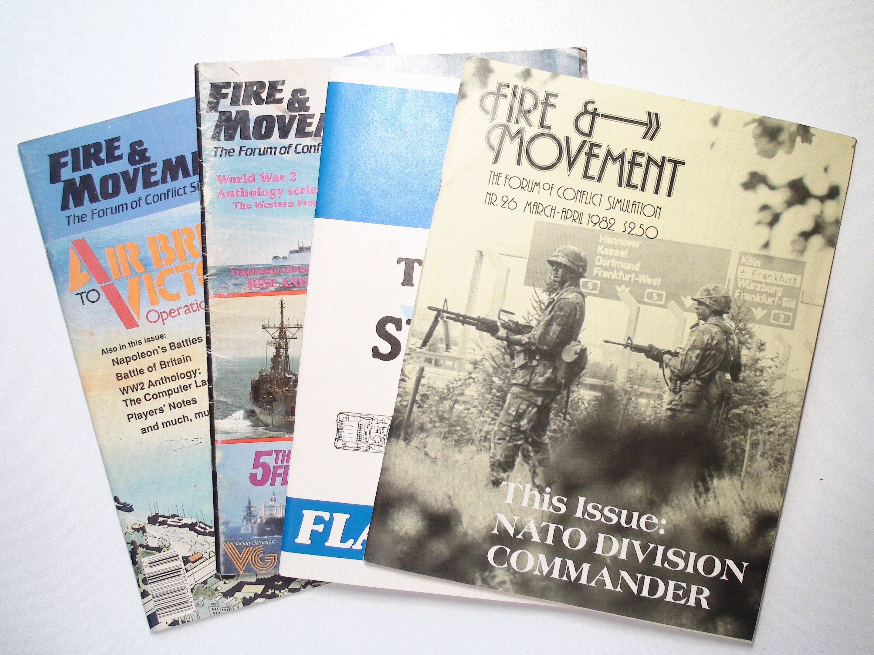 Fire & Movement Magazine, Lot of 4 Issues, No 26, 27, 65, 74, 1982-1991