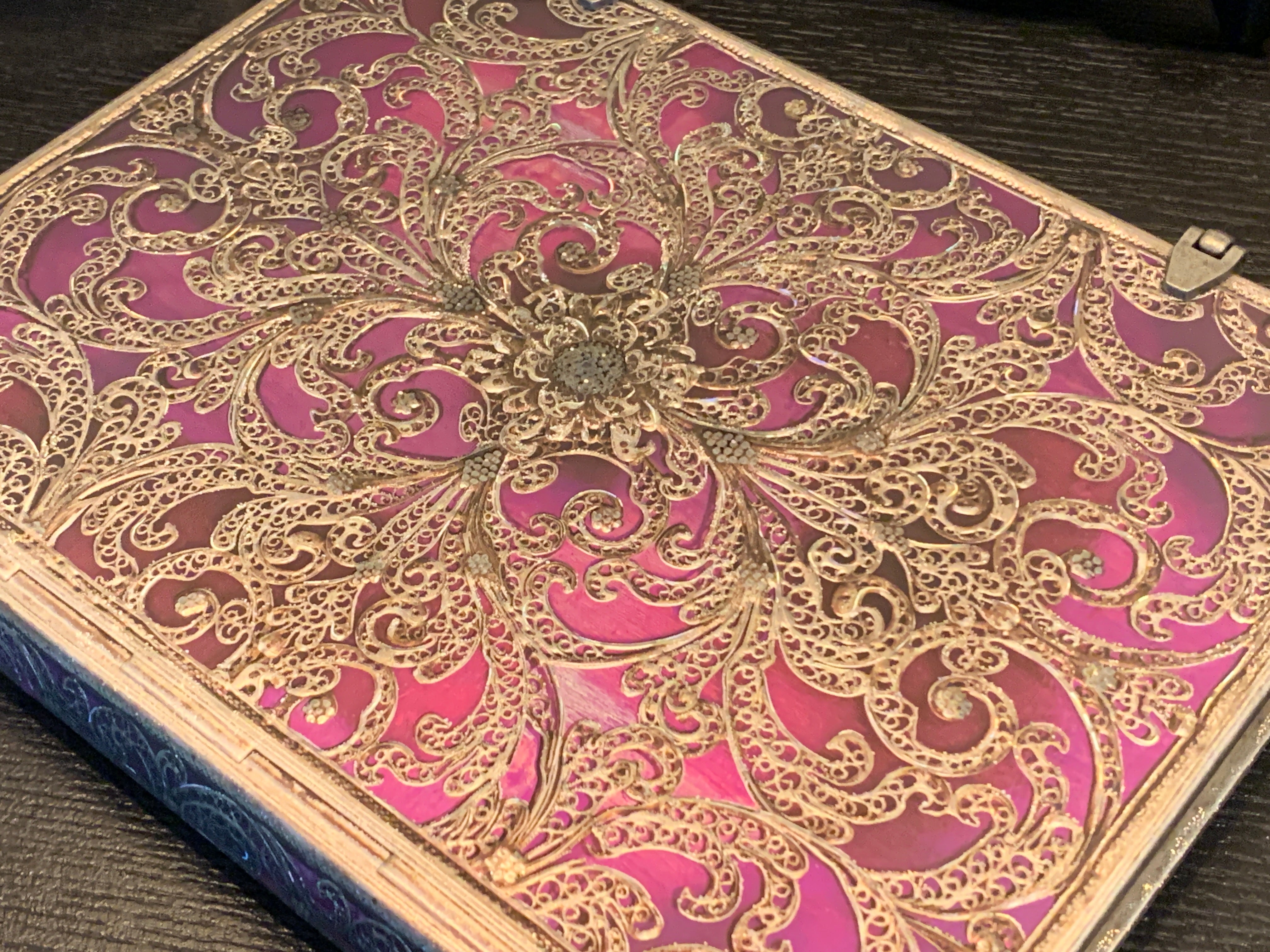 Aubergine Silver Filigree Journal with Metal Clasp Closures, Lined, Paperblanks, 9in x 7in