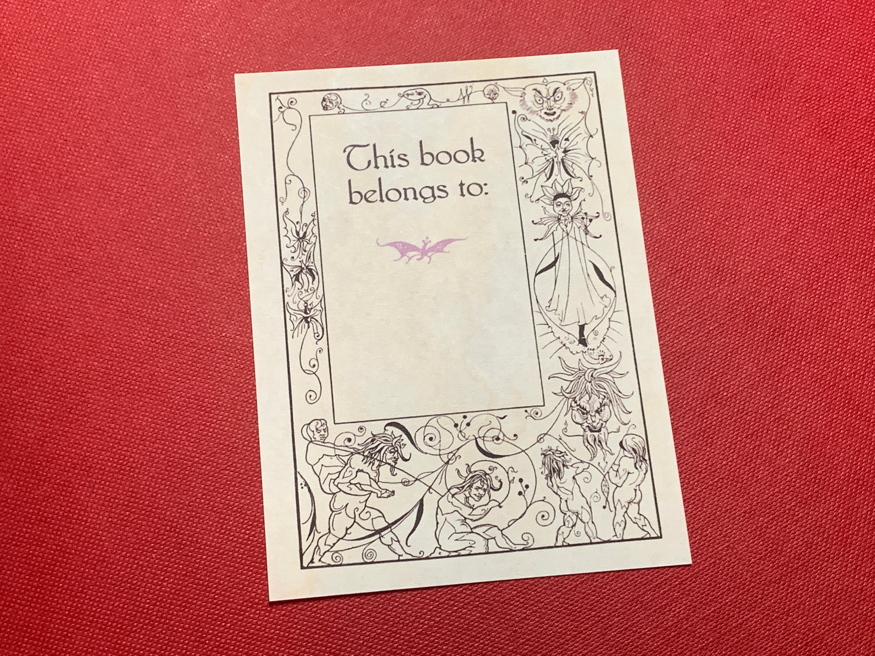 Aubrey Beardsley Fairies, Personalized, Ex-Libris Bookplates, Crafted on Traditional Gummed Paper, 3in x 4in, Set of 30