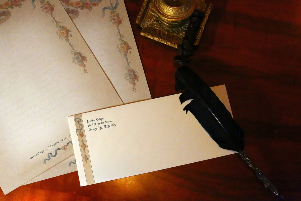 Fontenay, Luxurious Christian Stationery, Personalized and Handcrafted, 12 Sheets/10 Envelopes, Available in Two Colors