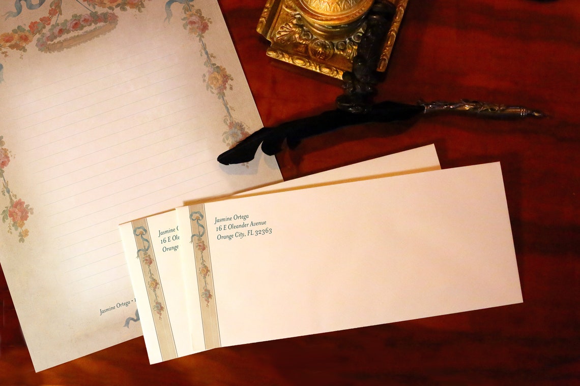 Fontenay, Luxurious Christian Stationery, Personalized and Handcrafted, 12 Sheets/10 Envelopes, Available in Two Colors
